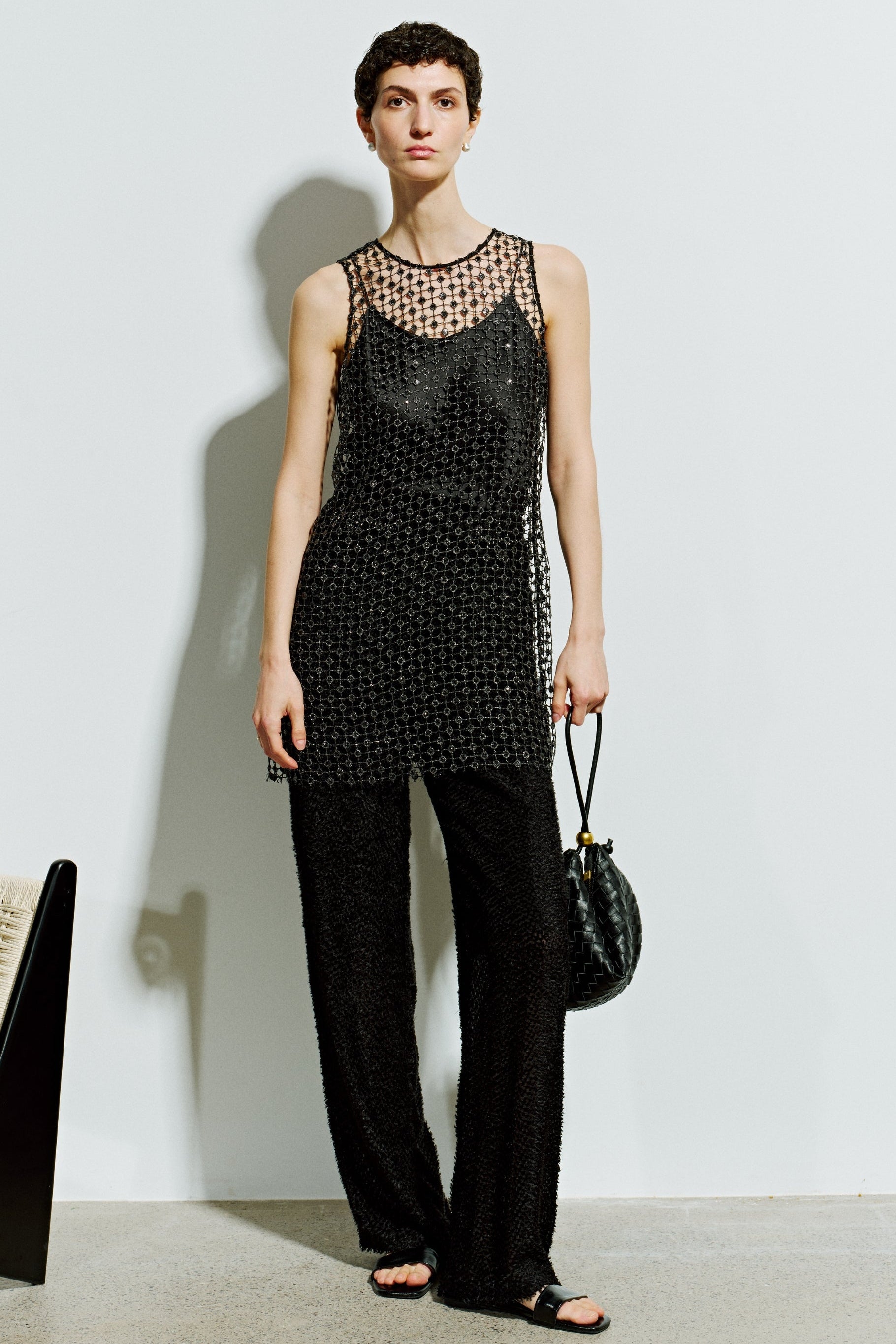 Starlight Mesh Embellished Maxi Dress