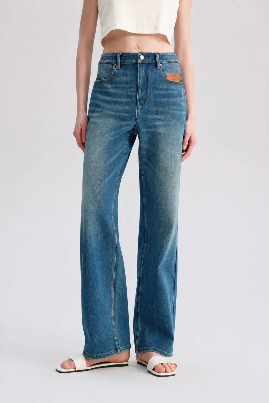 Vintage Washed Straight Leg Jeans