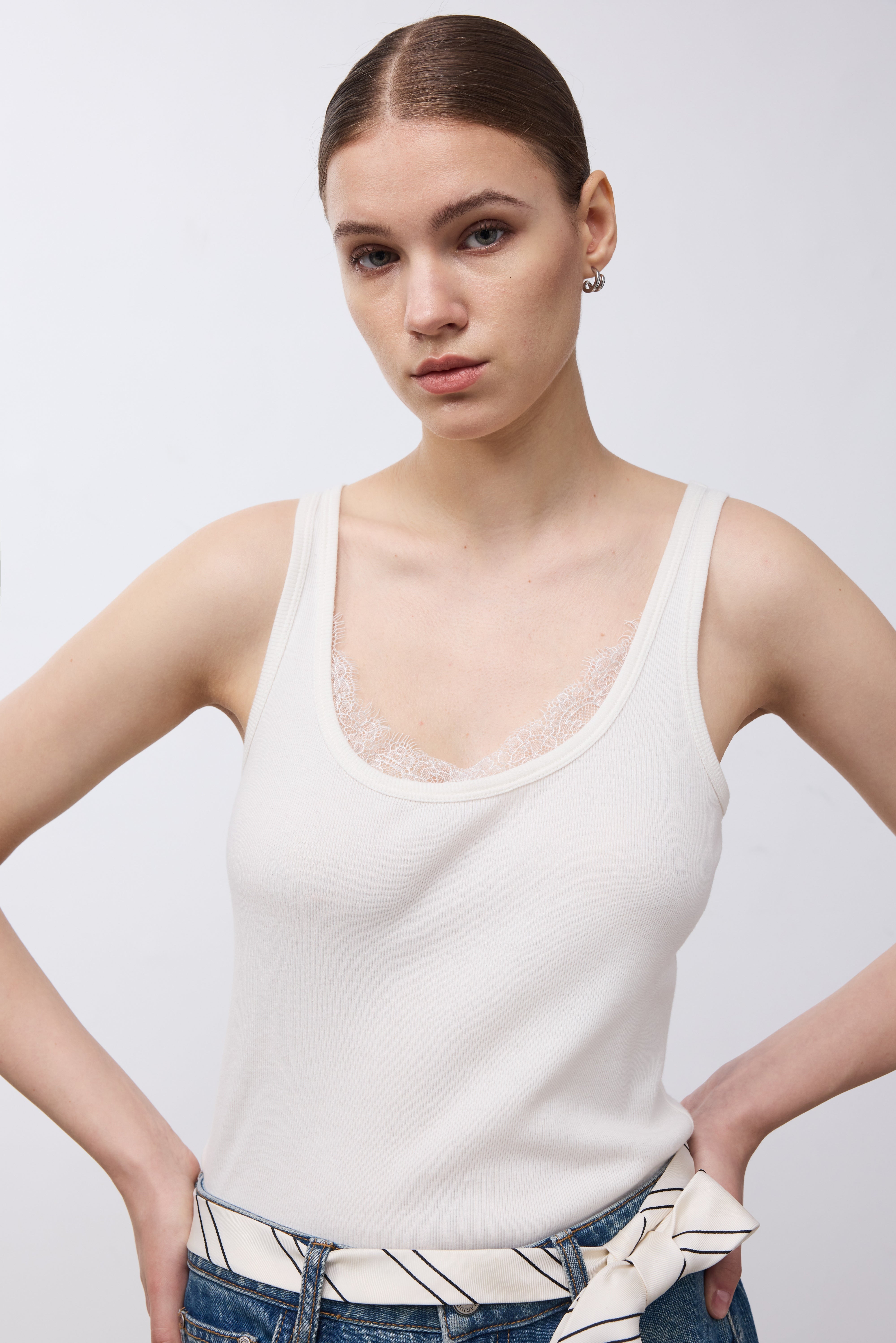 Lace Panel Tank Top