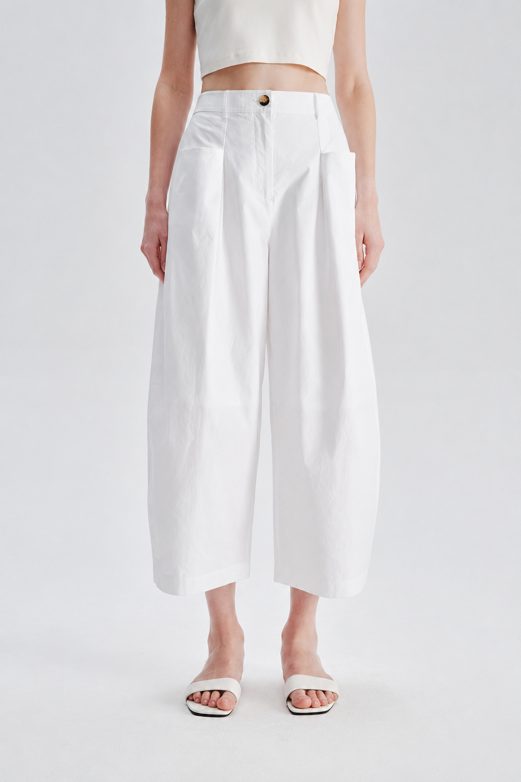 Architectural Cropped Wide-Leg Pants