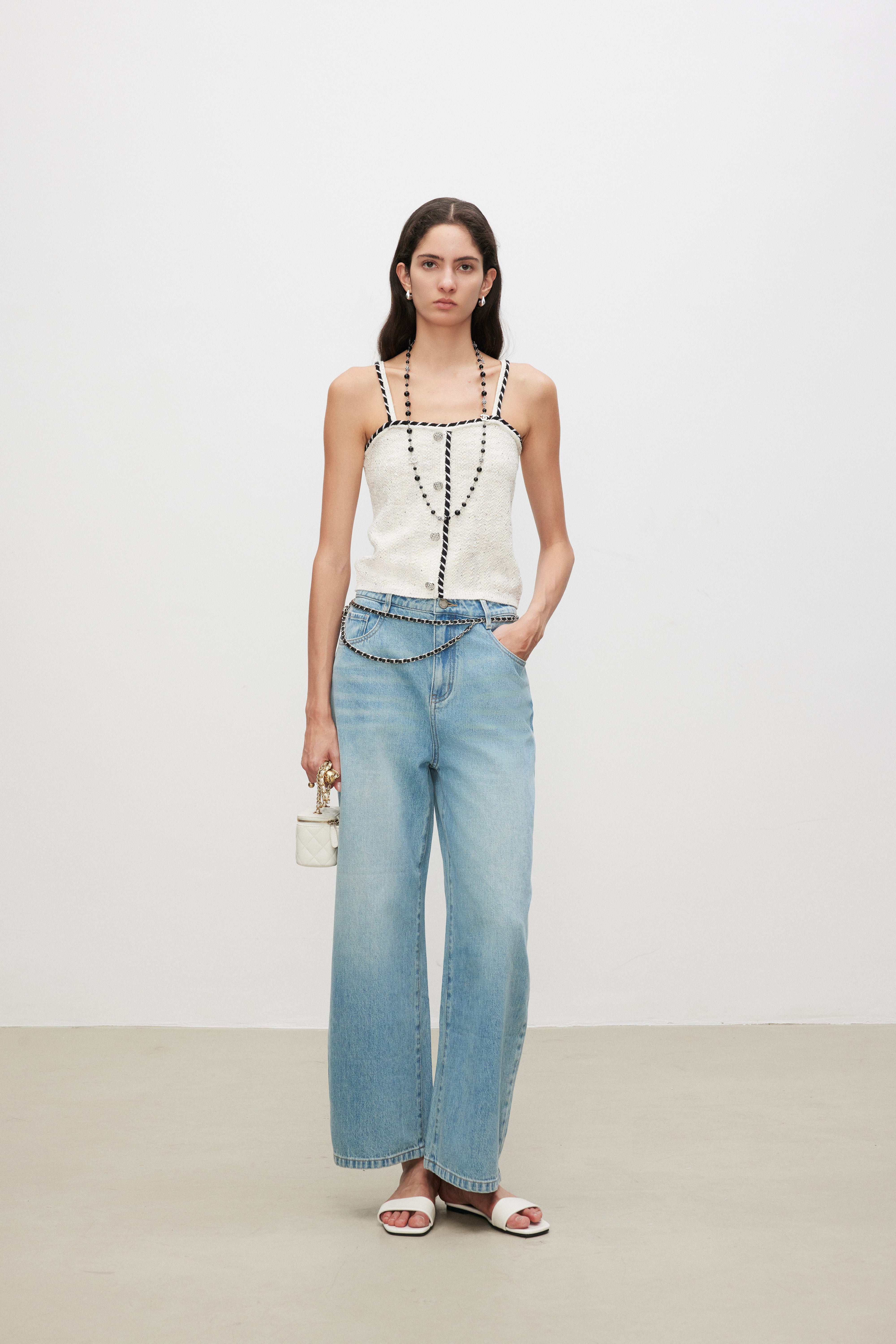 Bouclé Knit Tweed Cami Top