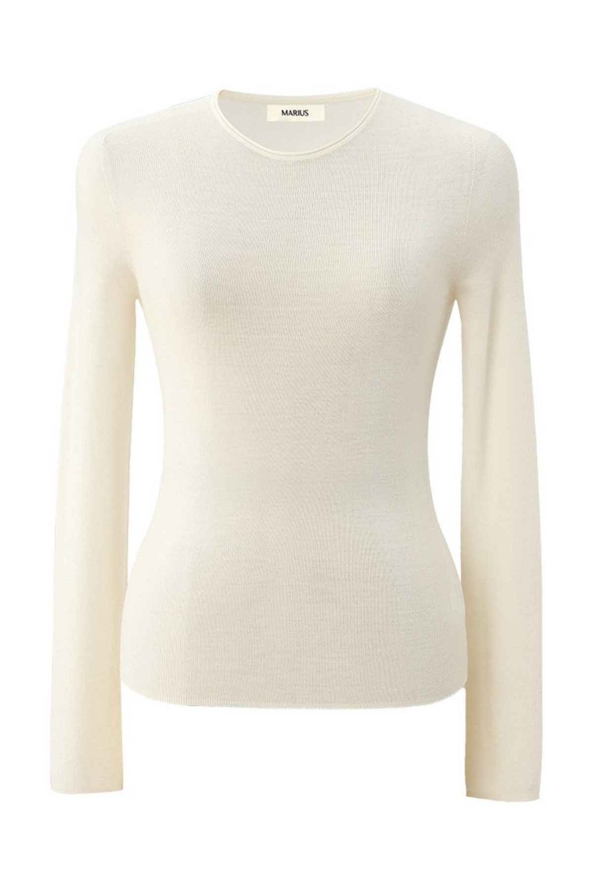 Fine Merino Wool Crewneck Knit Top