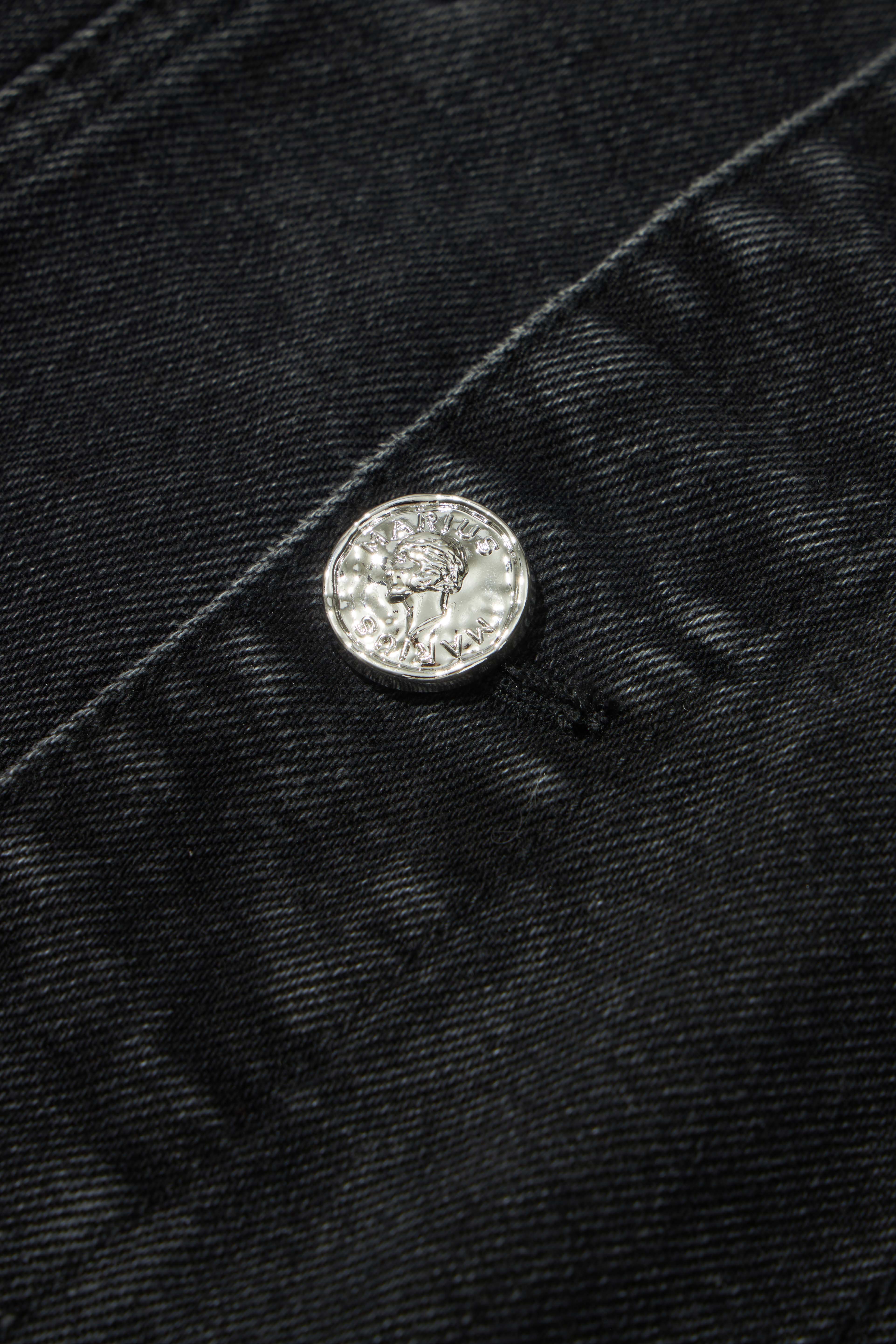 Black Bead-Embellished Denim Jacket