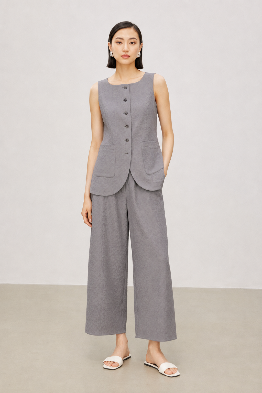 Classic Six-Button Tailored Wool-Blend Vest