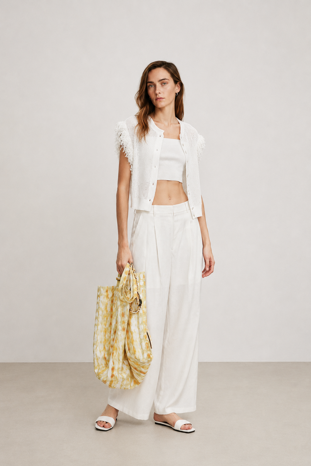 Linen Pleated Wide Pants