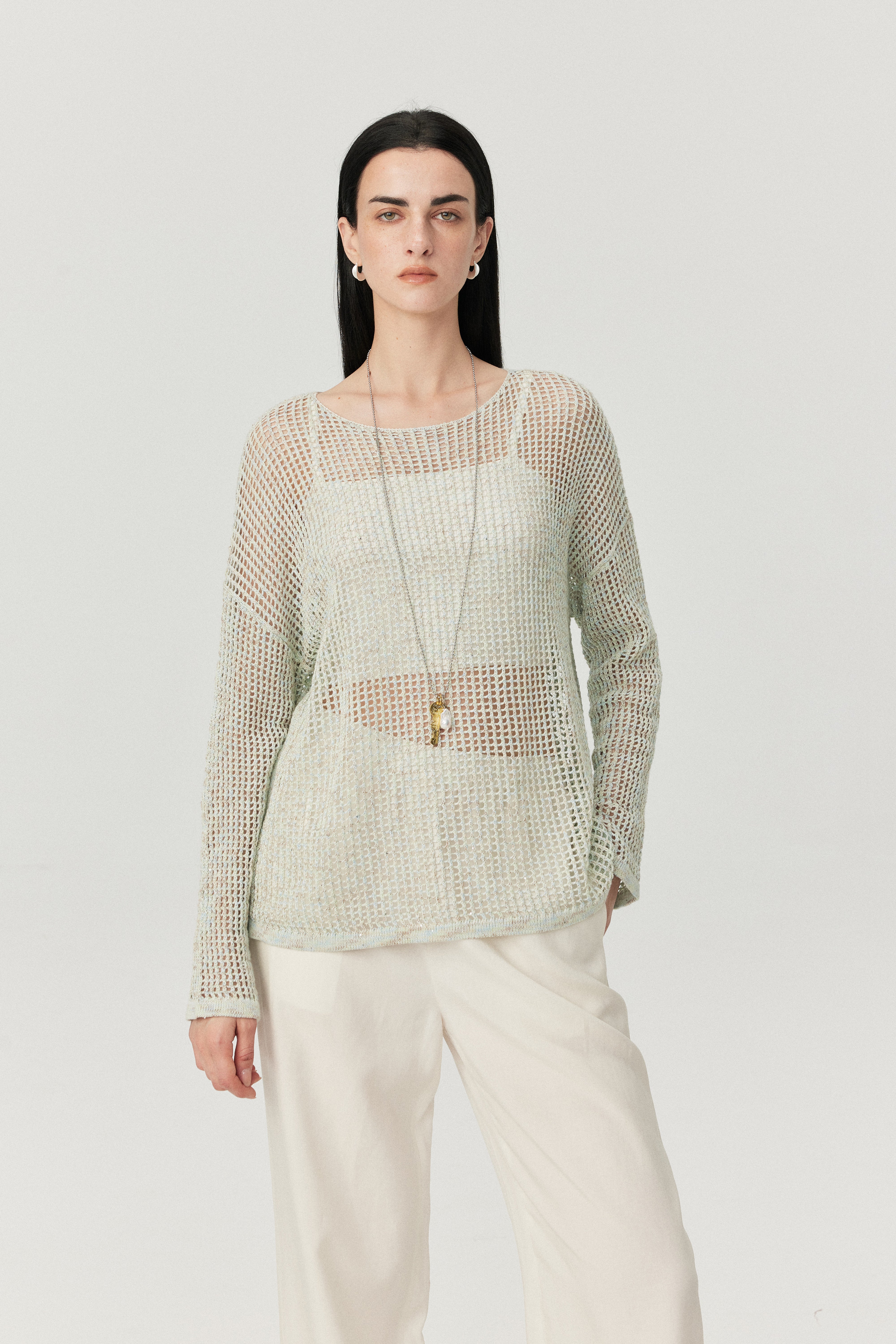 Summer Breeze Crochet Mesh Knit Top