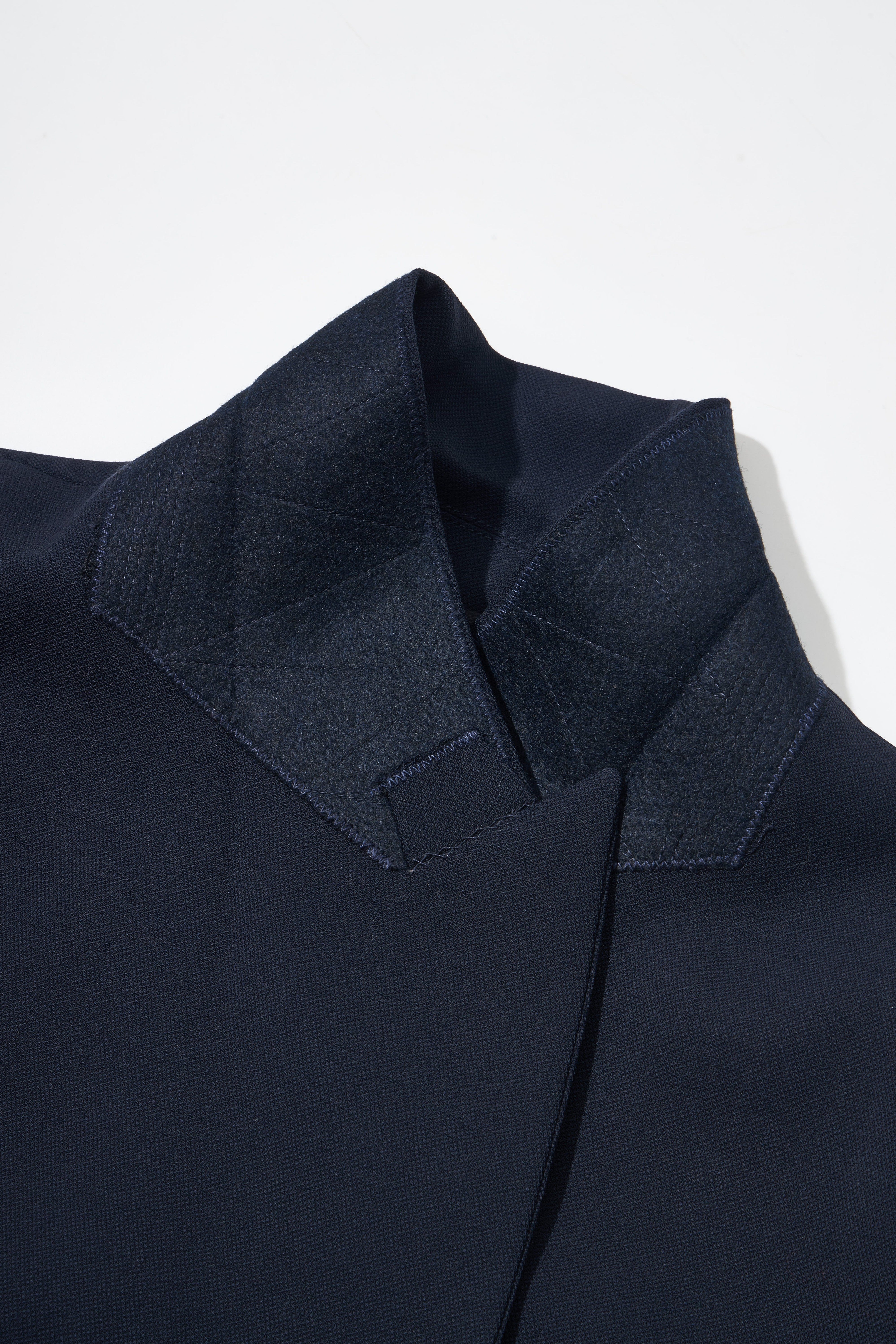 Belted Double-Breasted Structured Wool Blazer with Turn-up Cuffs
