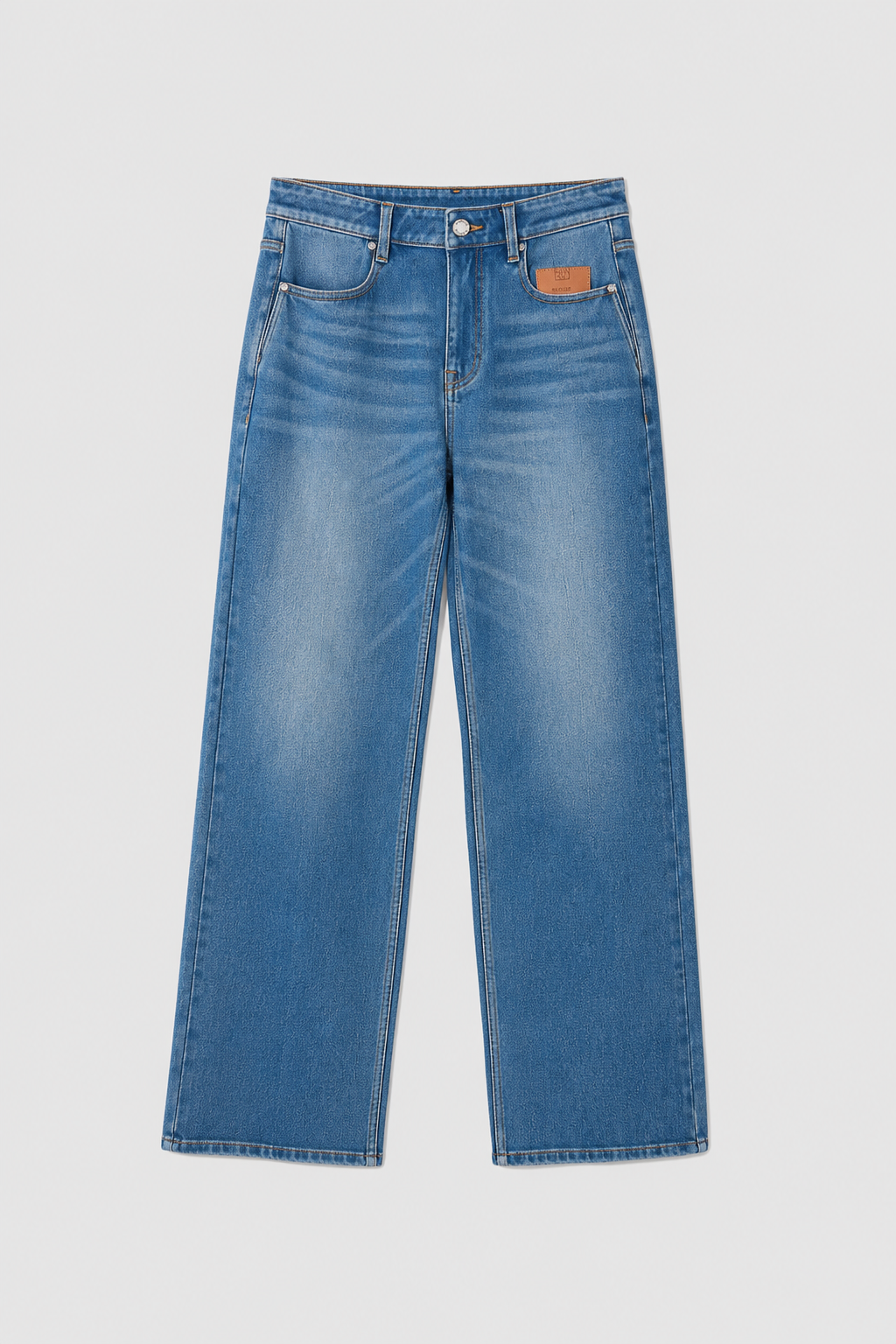 Vintage Washed Straight Leg Jeans
