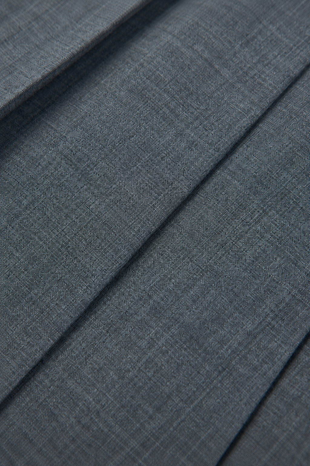 Contrast Waist Wool-Blend Pleated Skirt