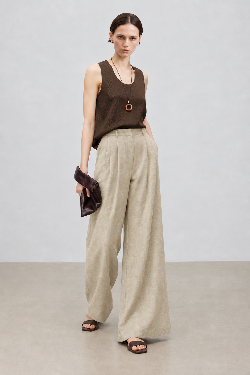 Minimal Pearl-Sheen Silk Satin Scoop-Neck Tank