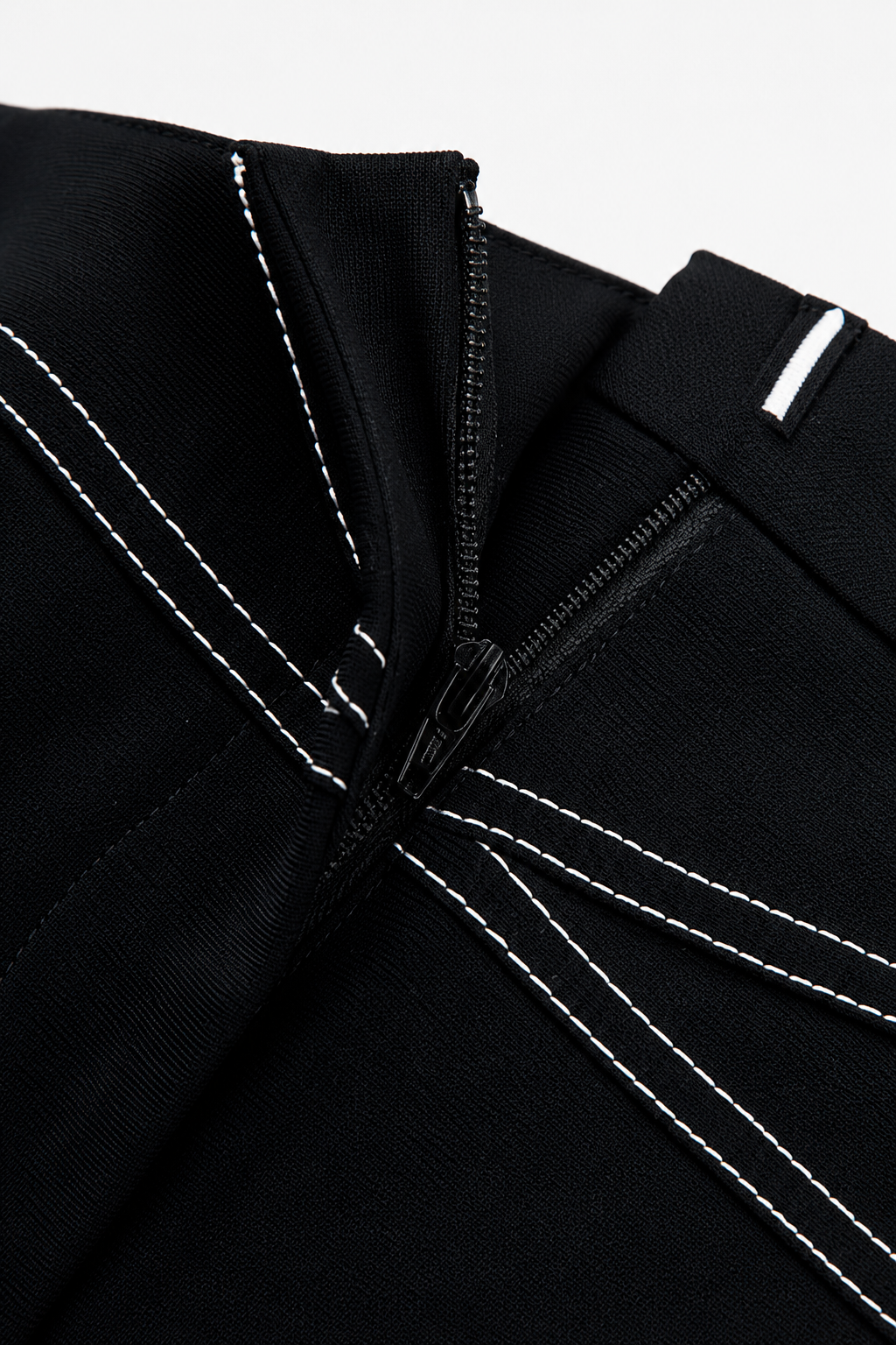 Contrast Stitch Barrel-Leg Trousers