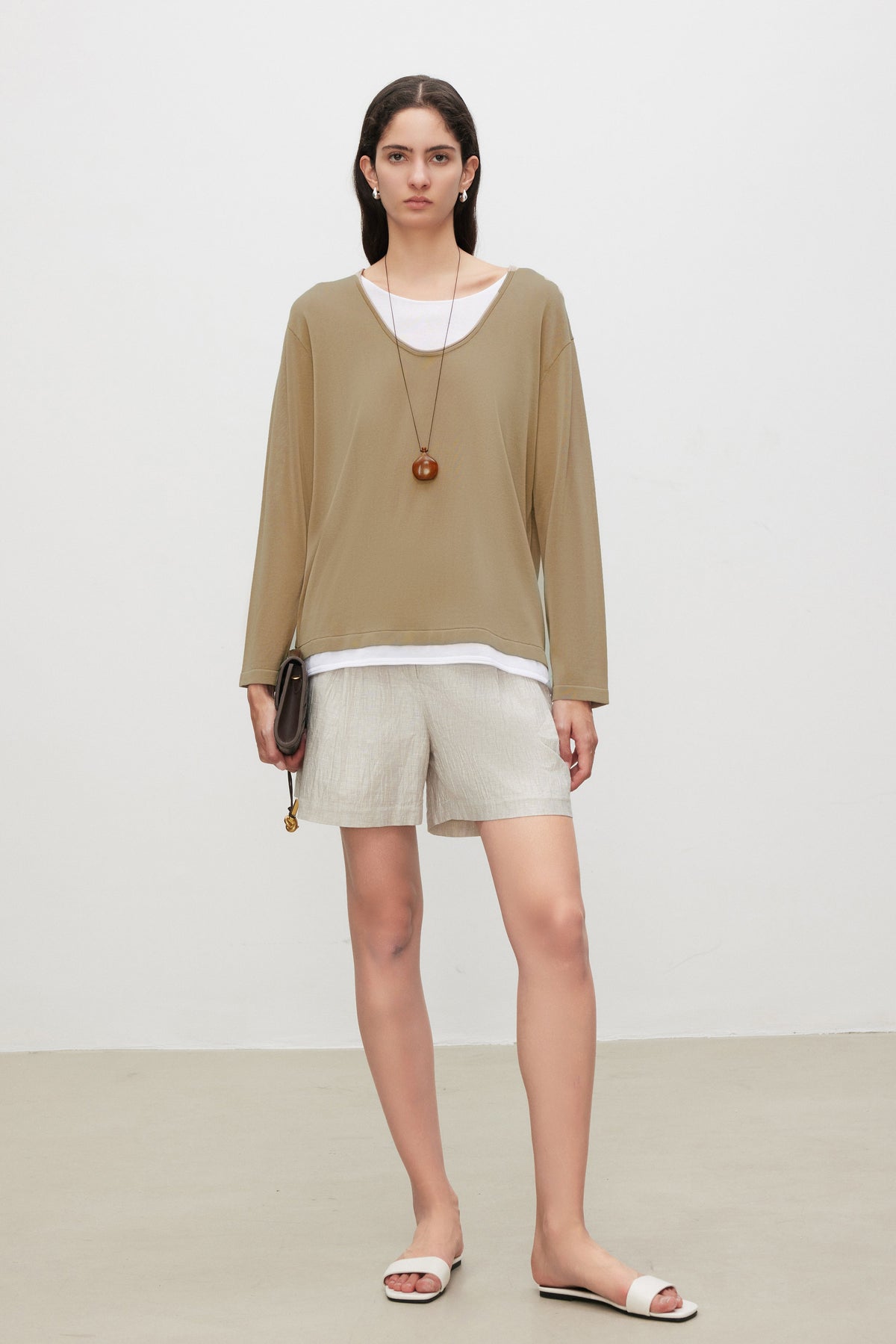 Cotton-Silk Blend Layered Knit Top