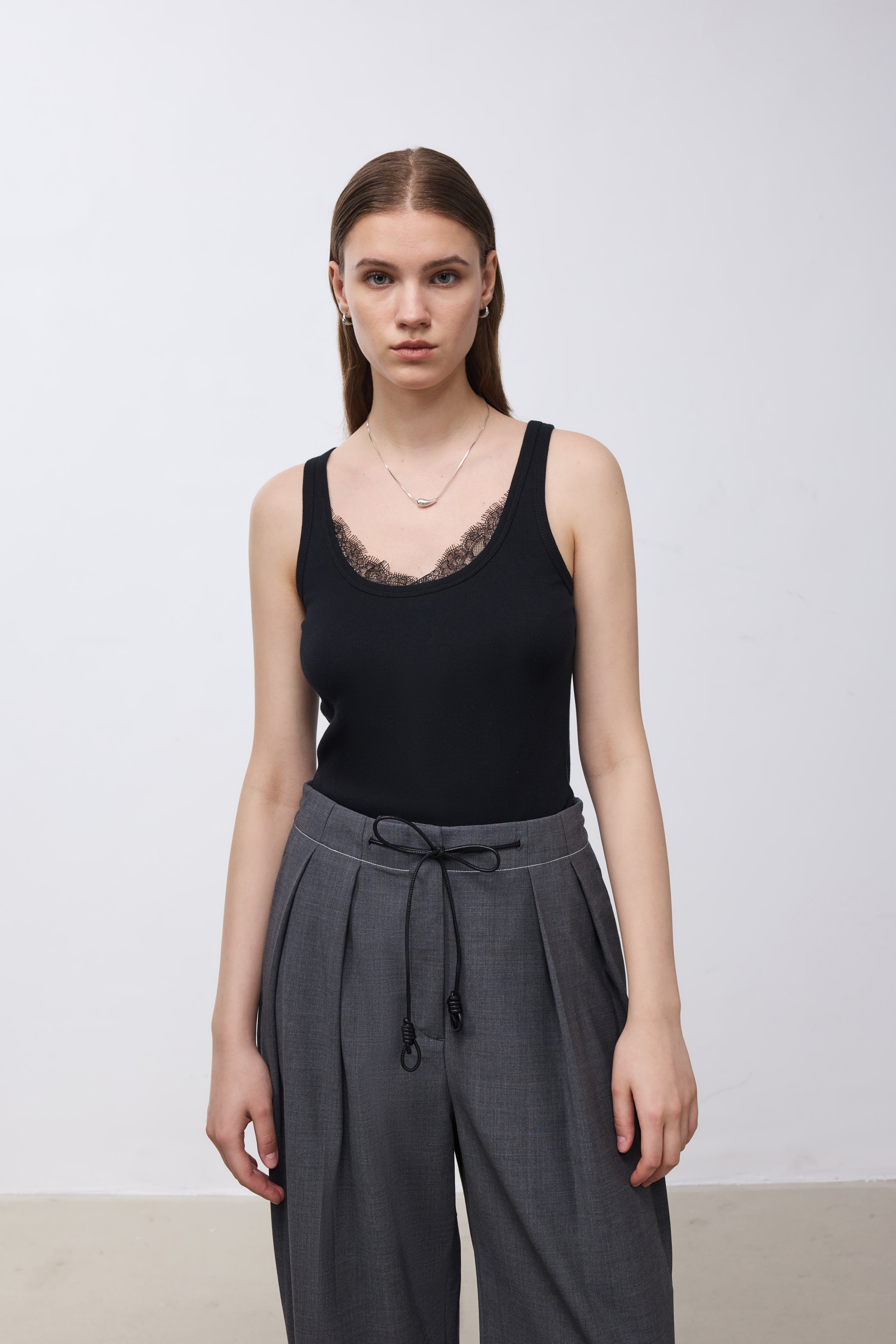 Lace Panel Tank Top