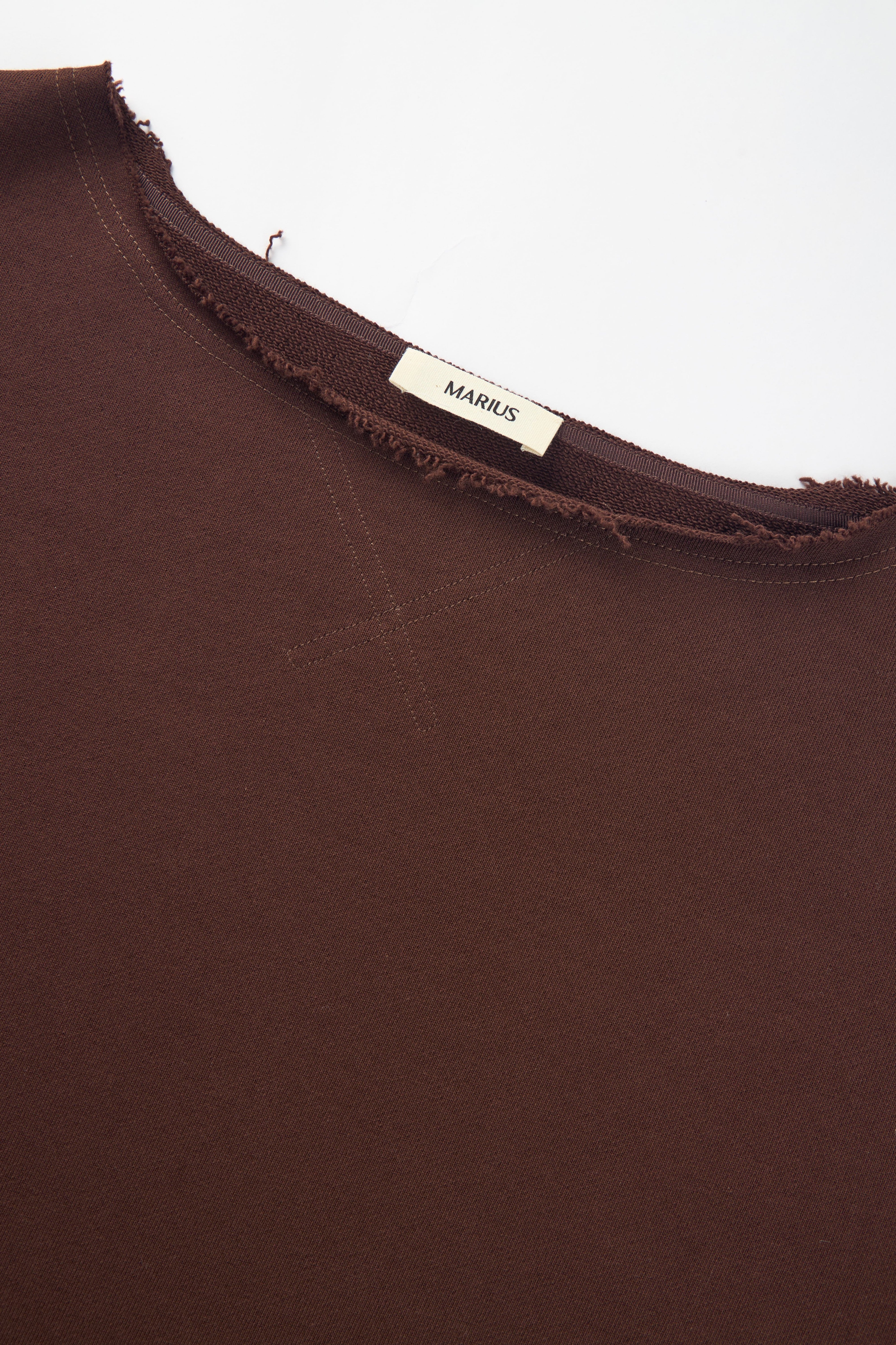 Relaxed Rolled Edge Cotton Knit Sweatshirt