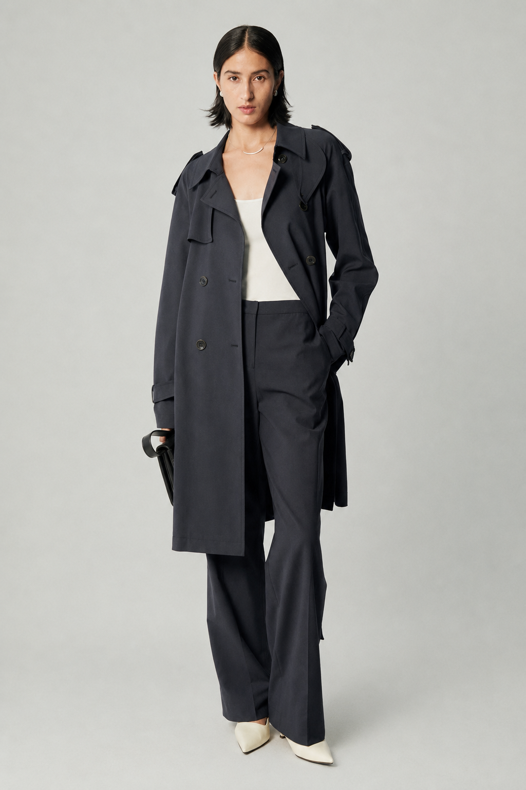 Merino Wool Belted Trench Coat