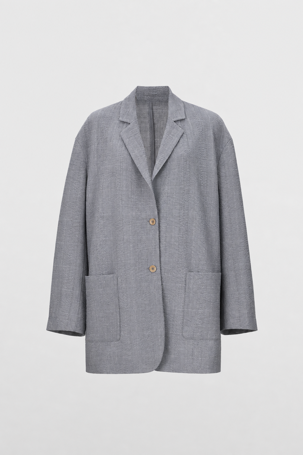 Lightweight Wool-Silk Textured Blazer