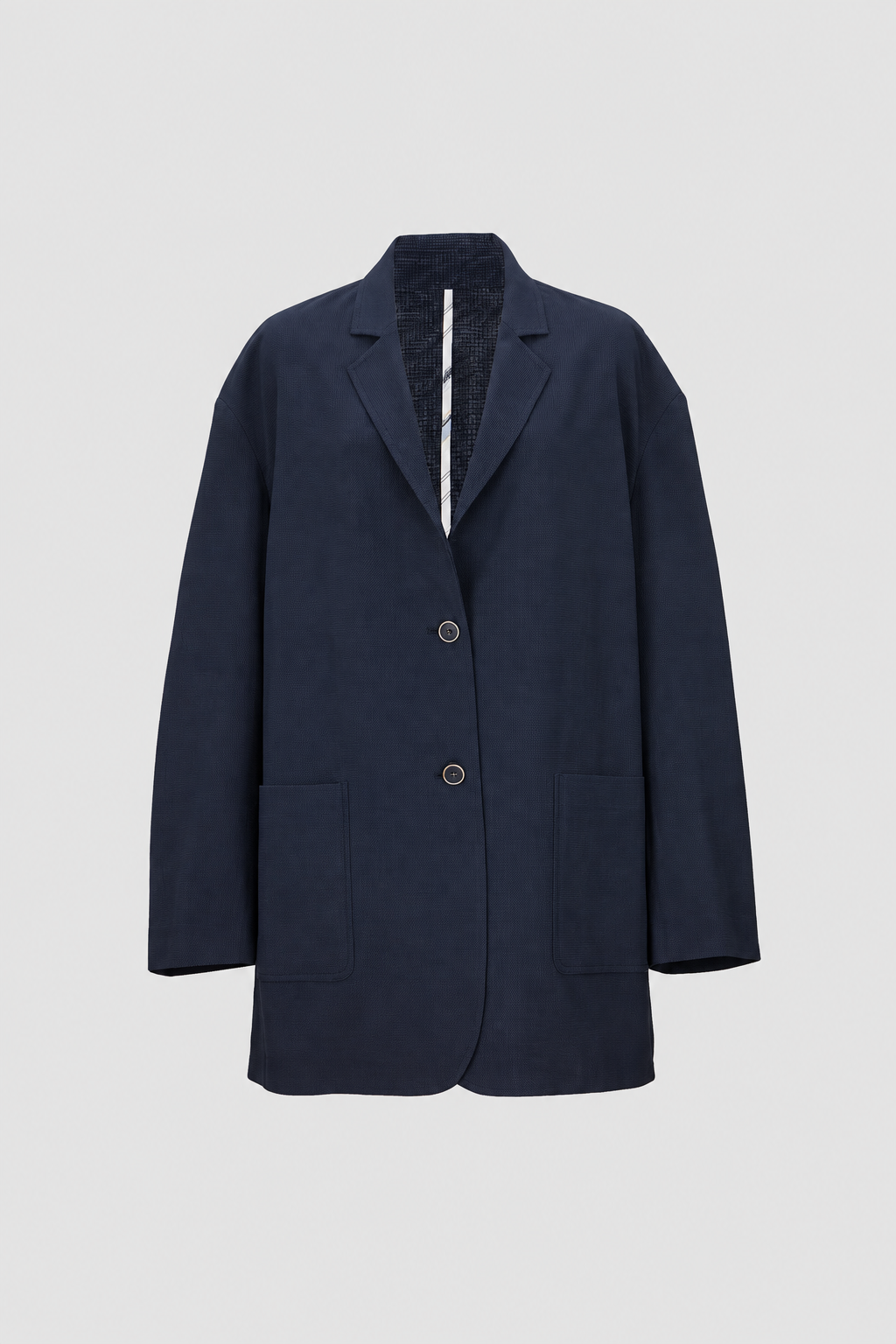 Lightweight Wool-Silk Textured Blazer