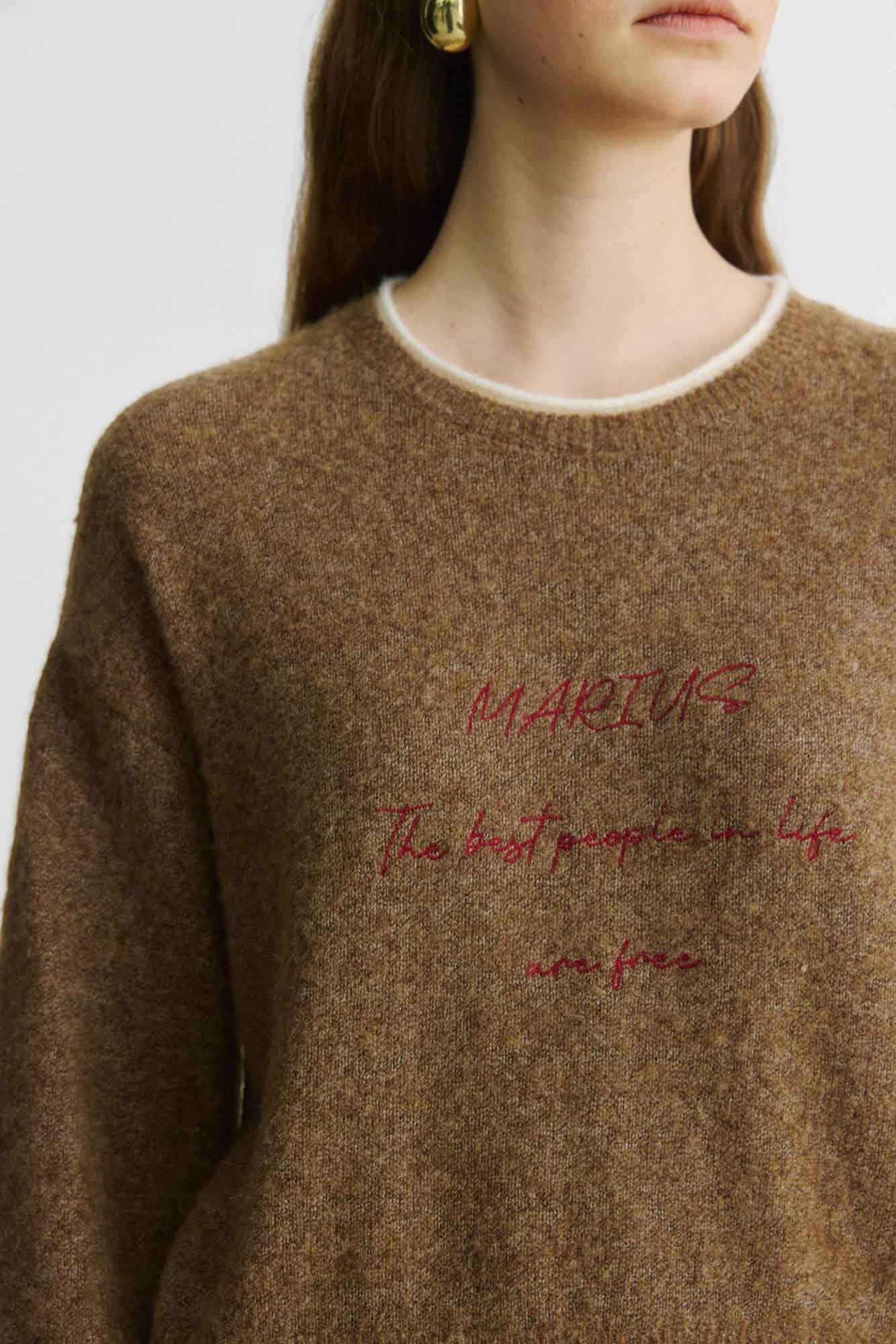 Marius Women's Embroidered Alphabet Sweater