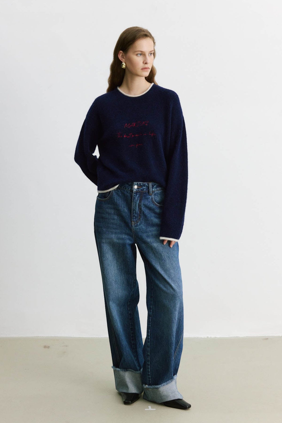 Wool-Alpaca Blend Embroidered Sweater