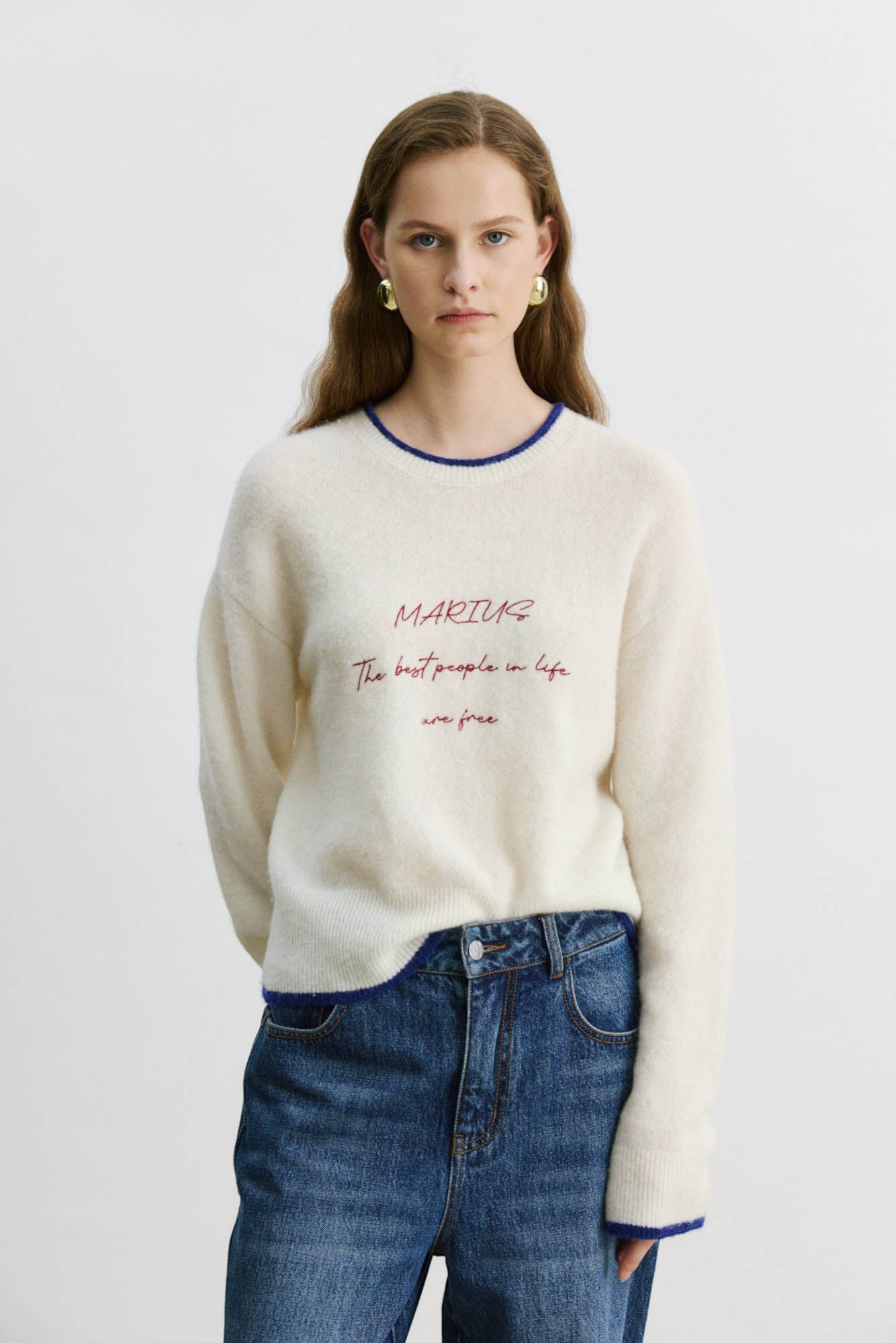Marius Women's Embroidered Alphabet Sweater