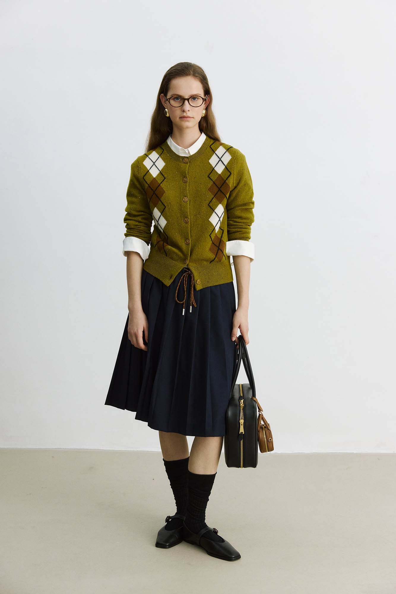 Classic Argyle 100% Merino Wool Cardigan