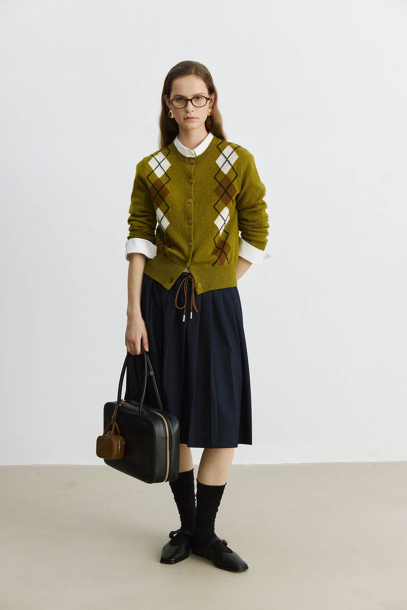 Classic Argyle 100% Merino Wool Cardigan
