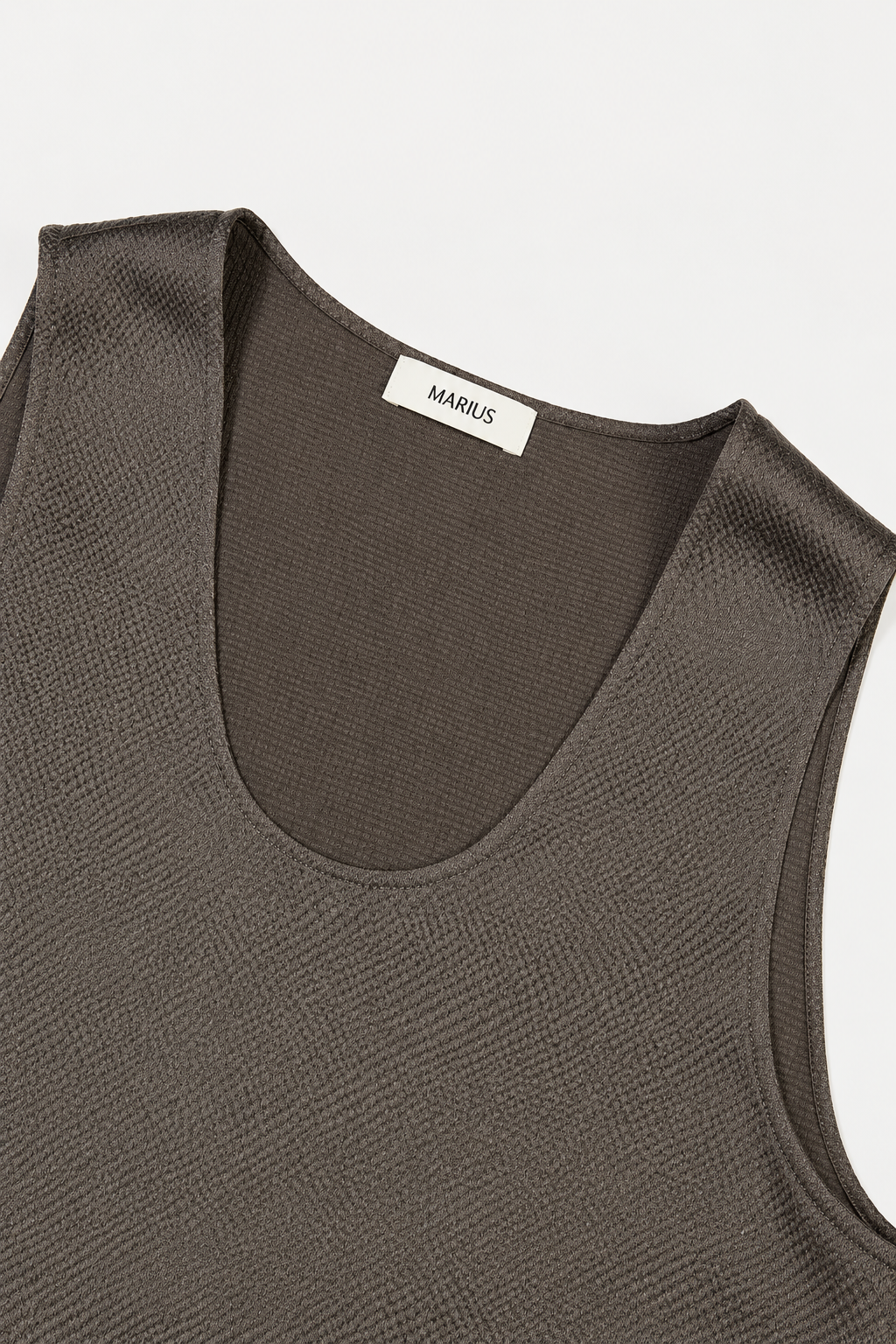 Minimal Pearl-Sheen Silk Satin Scoop-Neck Tank