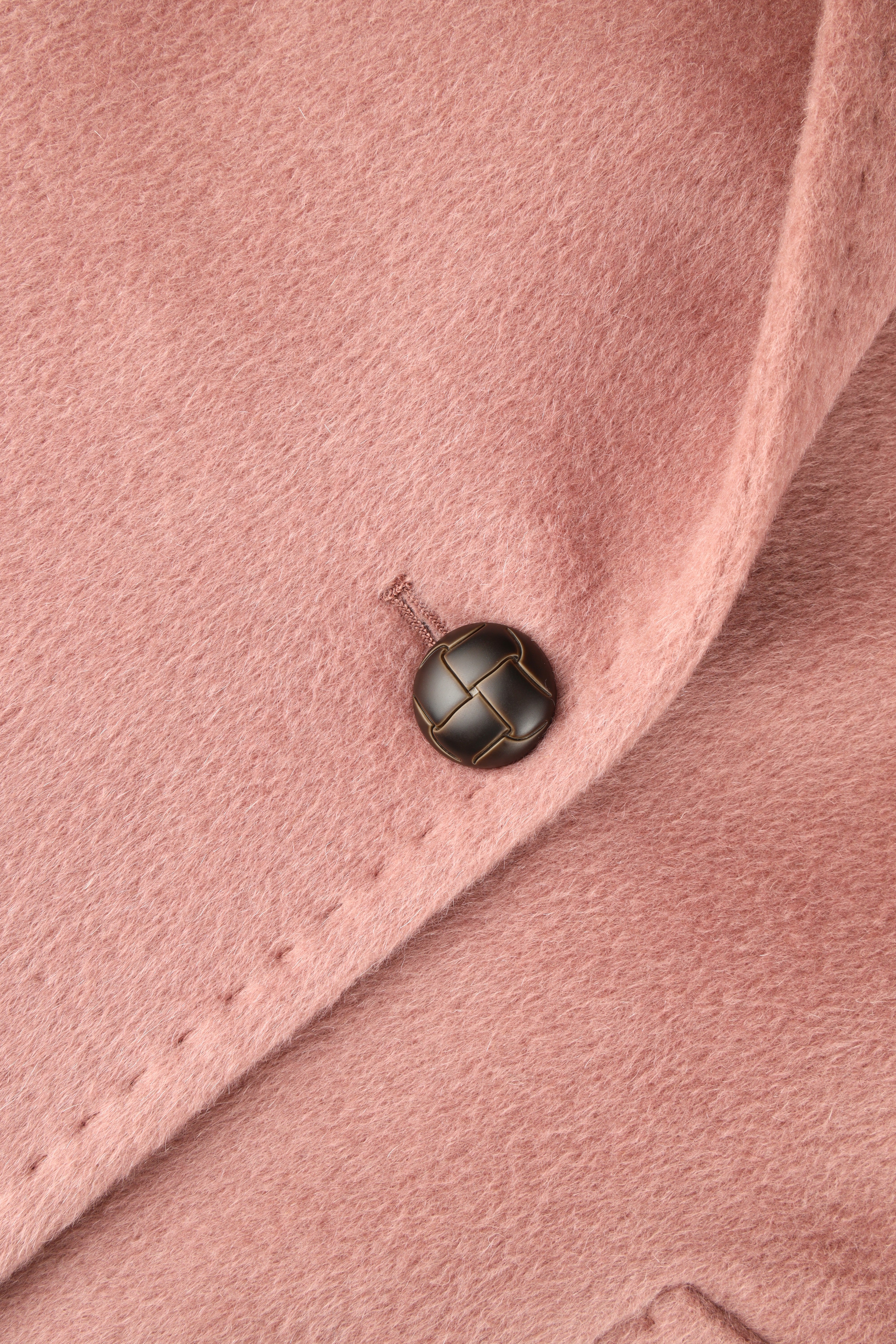 One-Button Alpaca-Mohair Wool-Blend Coat
