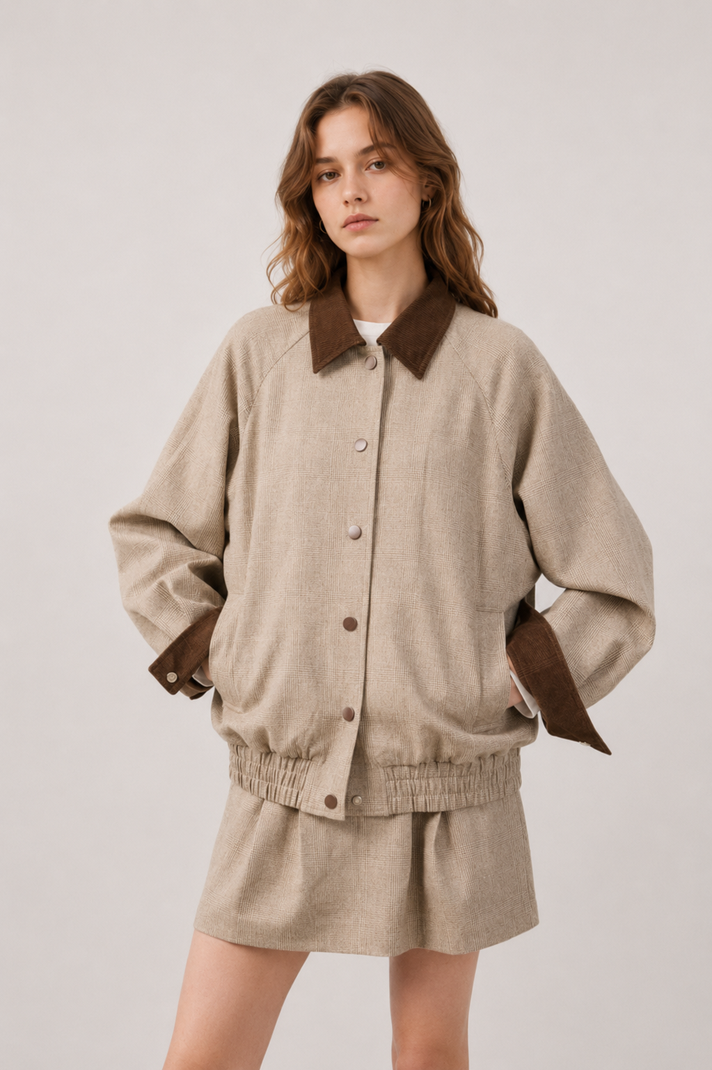 Marius Preppy-Style Houndstooth Merino Wool Jacket