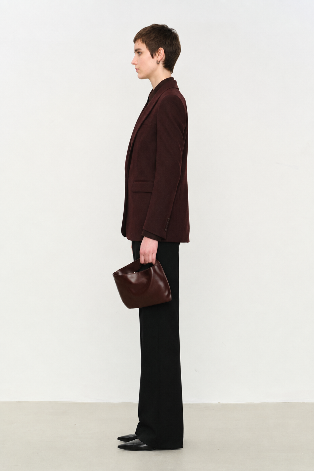 Textured Merino Wool Peak-Lapel Blazer