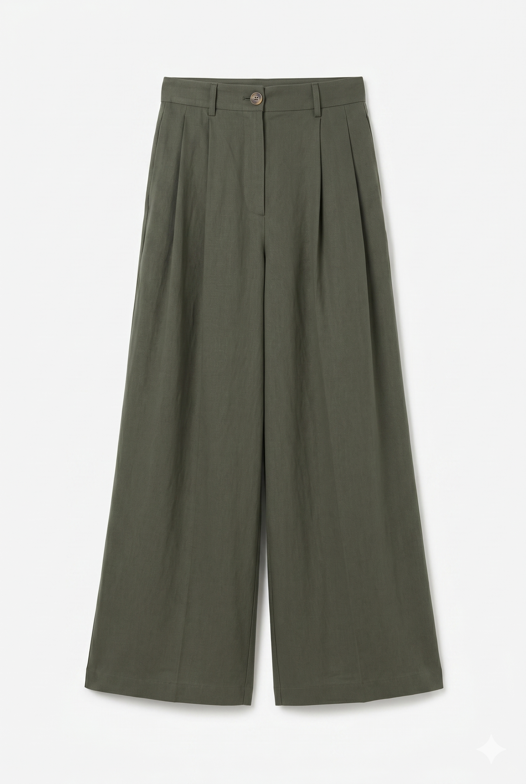 Relaxed Cropped Lyocell Linen Trousers