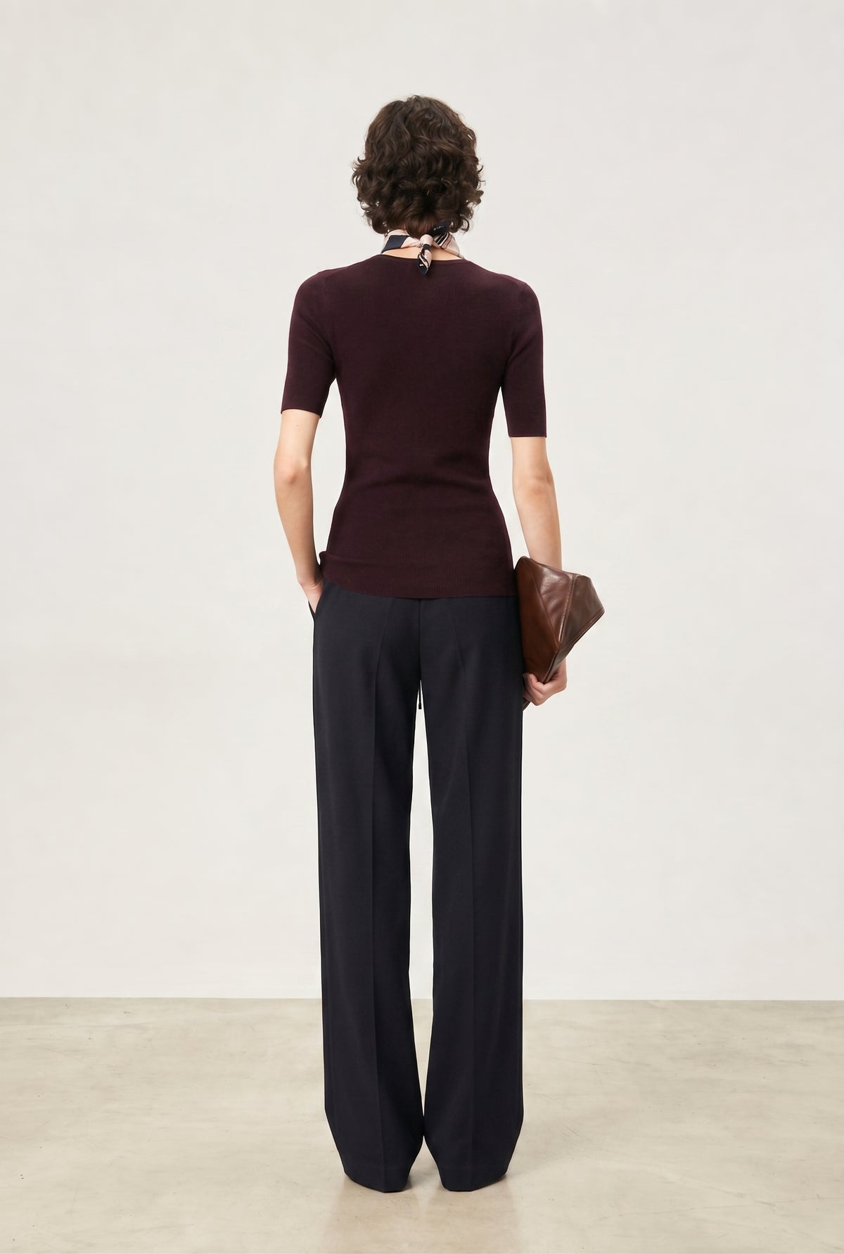 Seamless V-Neck Merino Wool Top