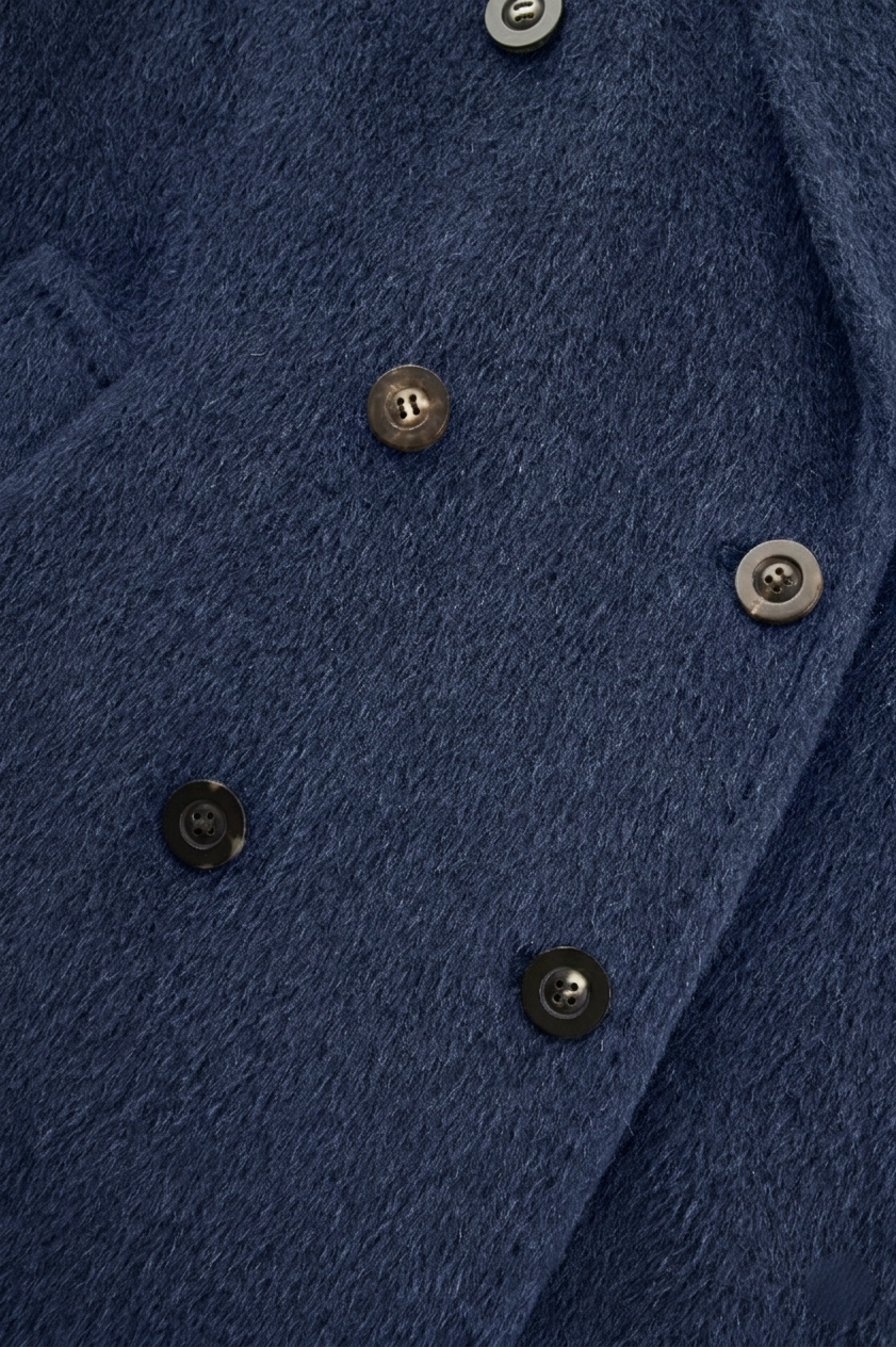 Classic Double-Breasted Wool-Blend Coat
