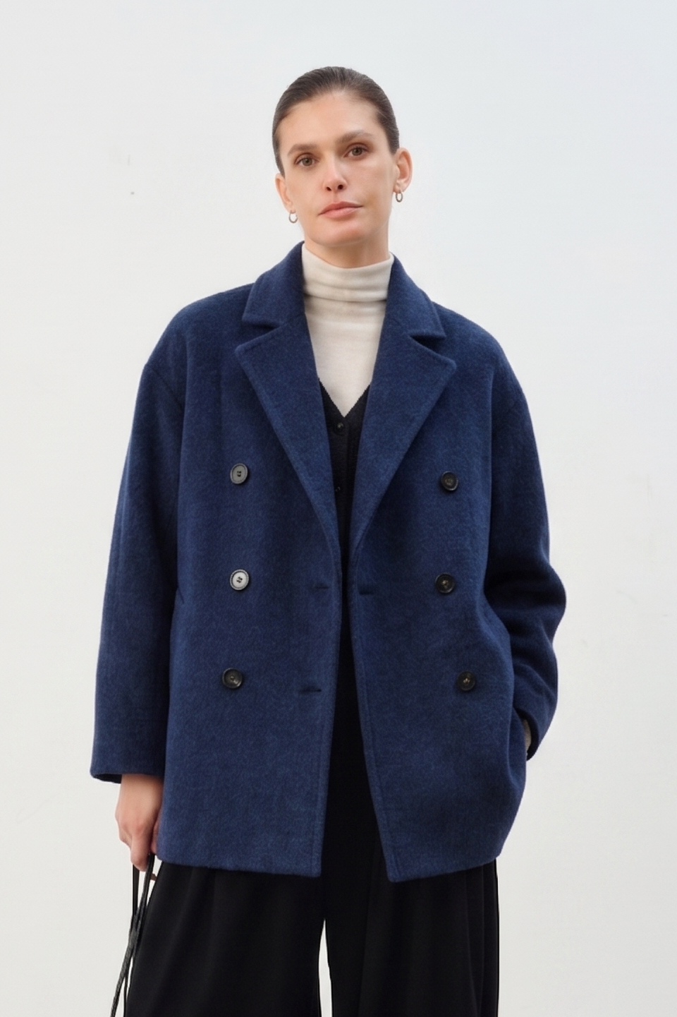 Classic Double-Breasted Wool-Blend Coat