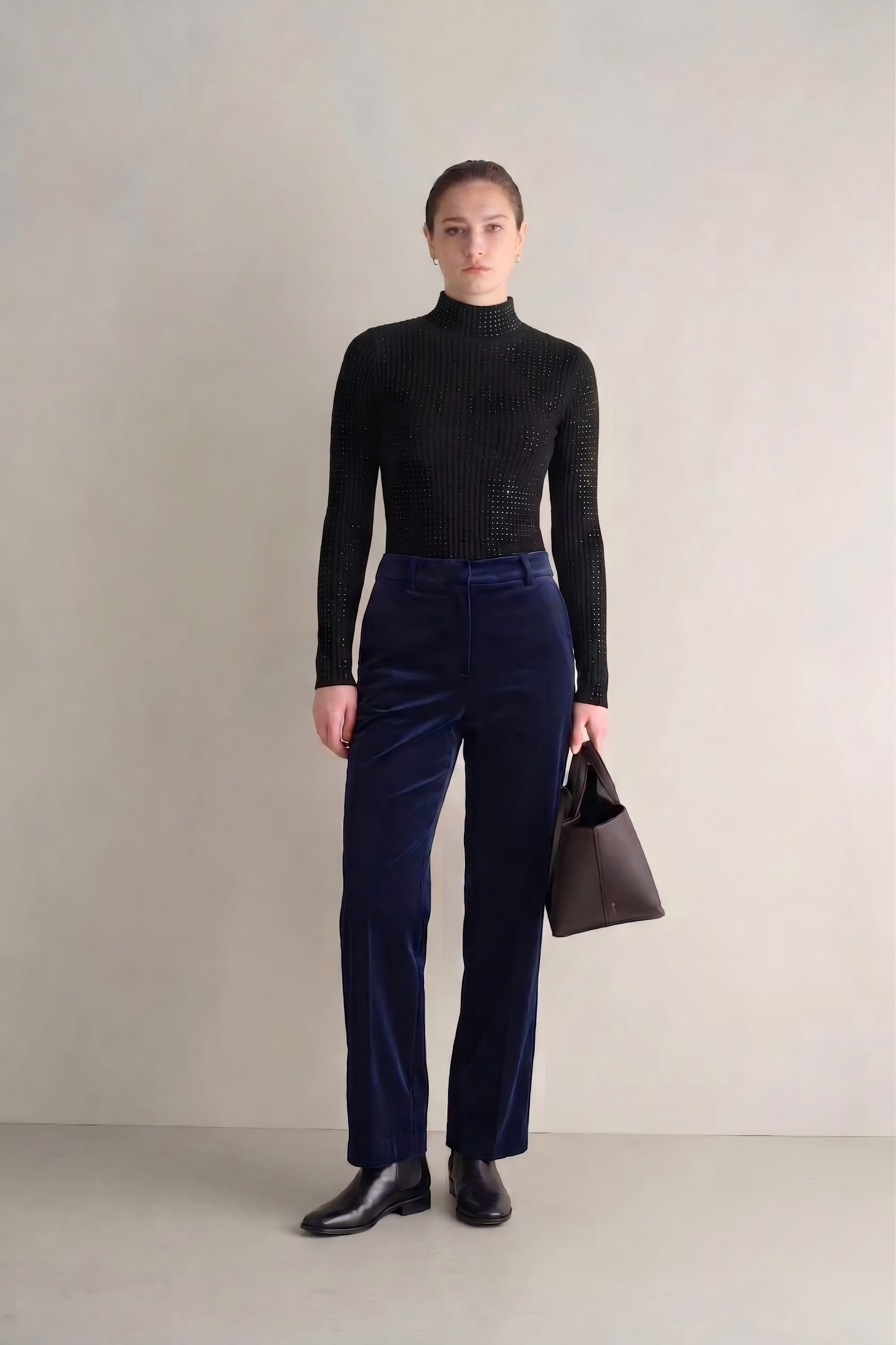 Refined Merino Wool Sculpted Turtleneck Sweater