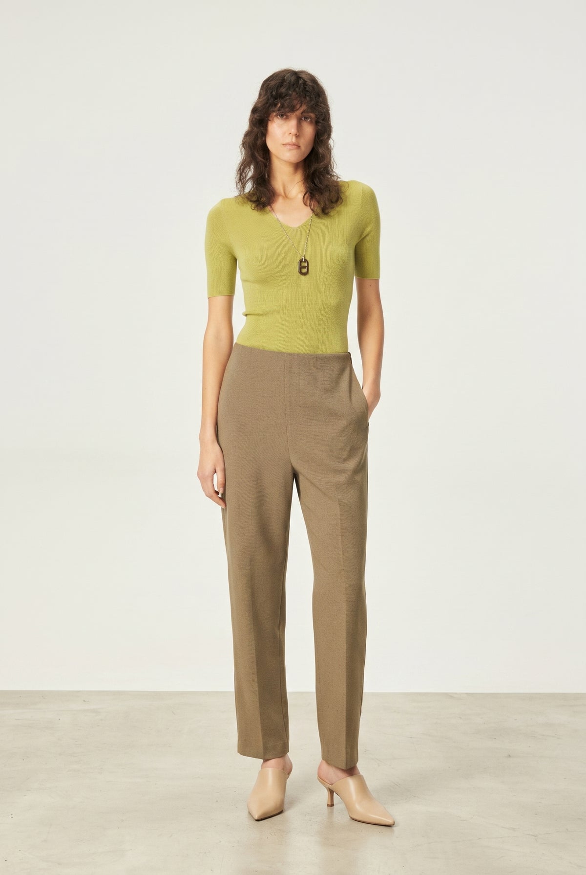 Seamless V-Neck Merino Wool Top