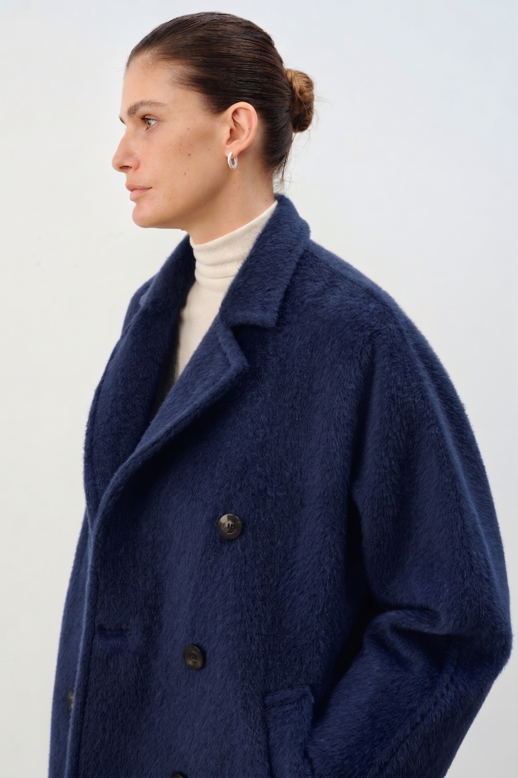 Classic Double-Breasted Wool-Blend Coat