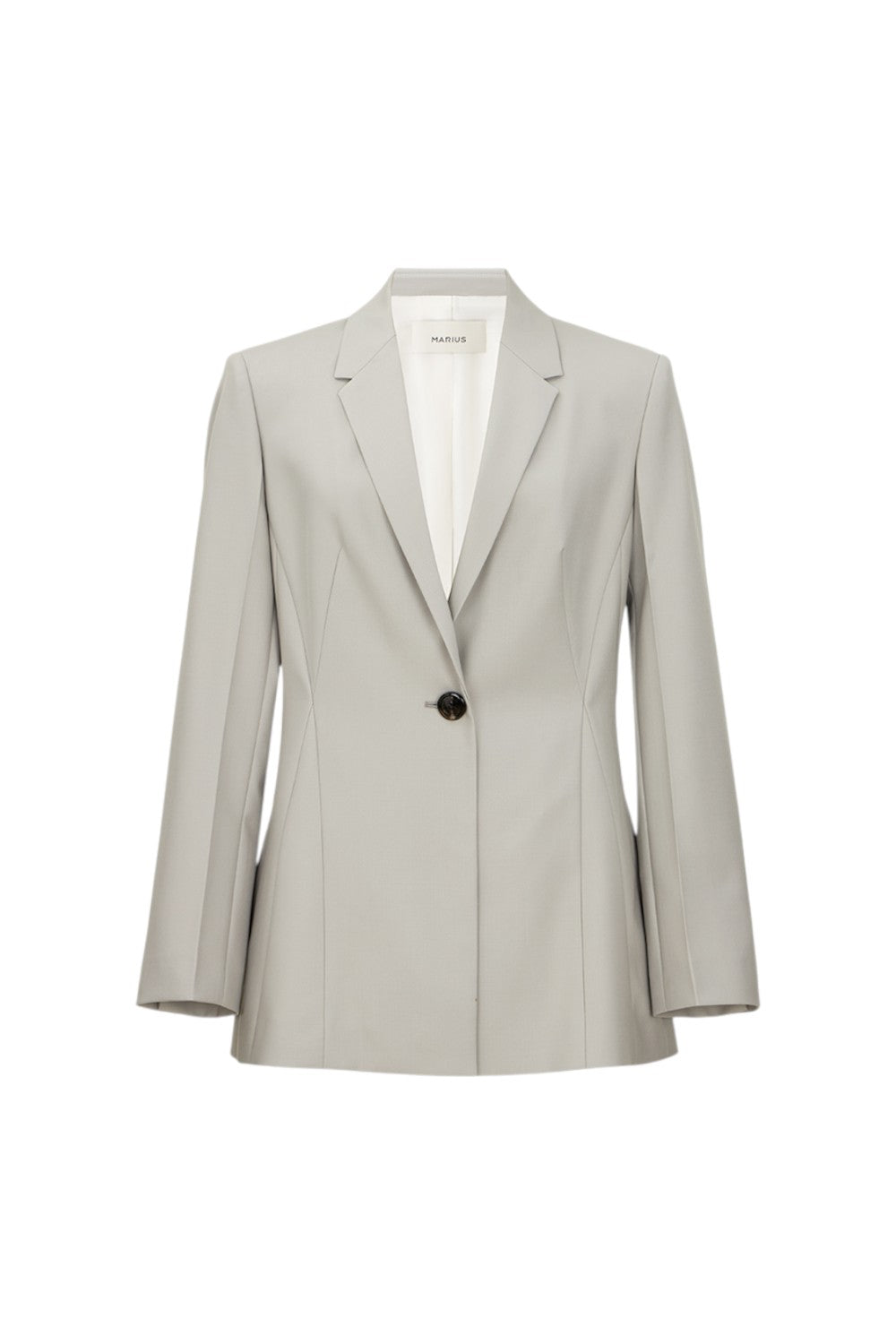 One-Botton Cinched Waist Tailored Blazer