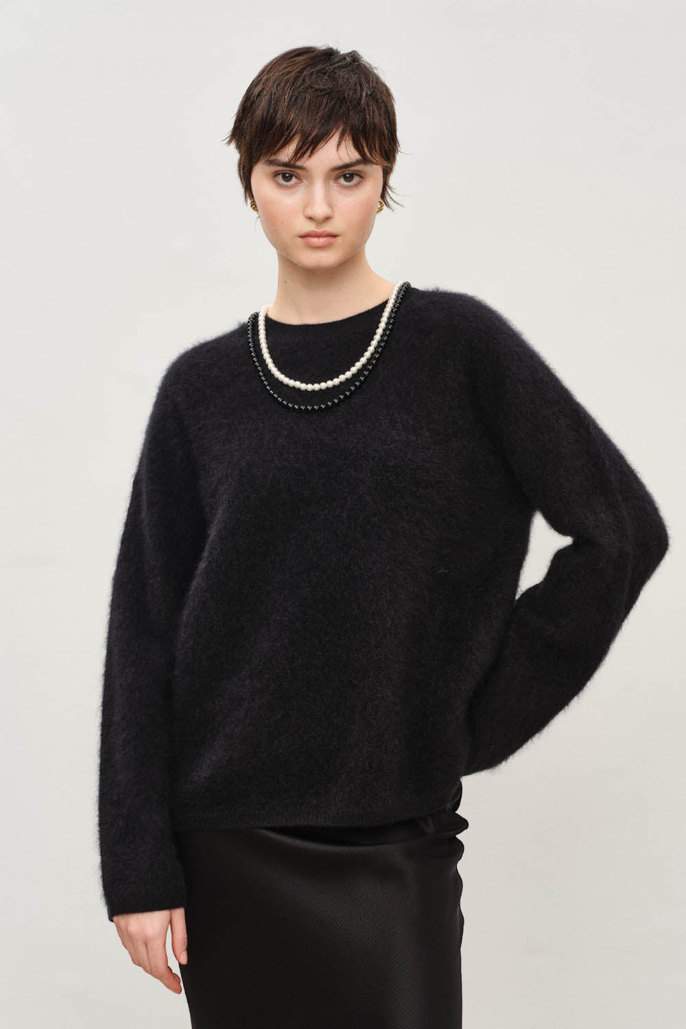 Marius Women's Brushed Crewneck Loose-fitting Cashmere Pullover