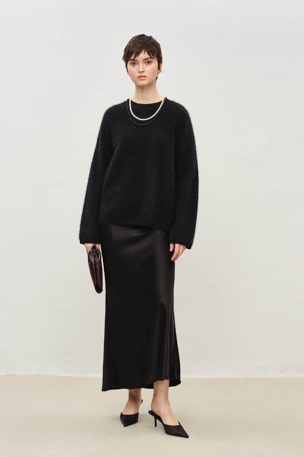 Marius Women's Brushed Crewneck Loose-fitting Cashmere Pullover