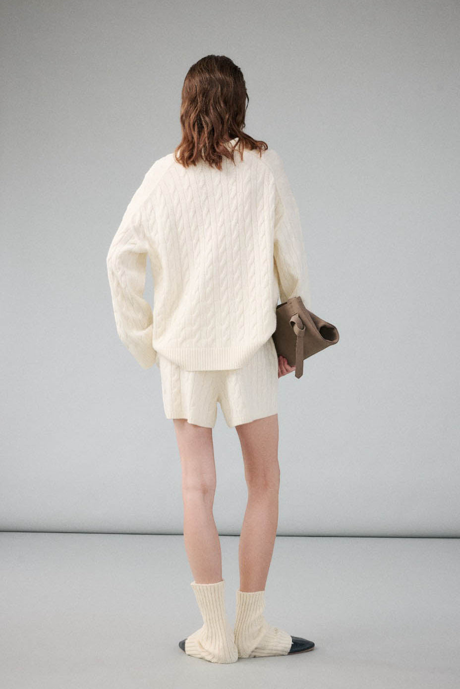 Wool–Cashmere Cable-Knit Polo Jumper