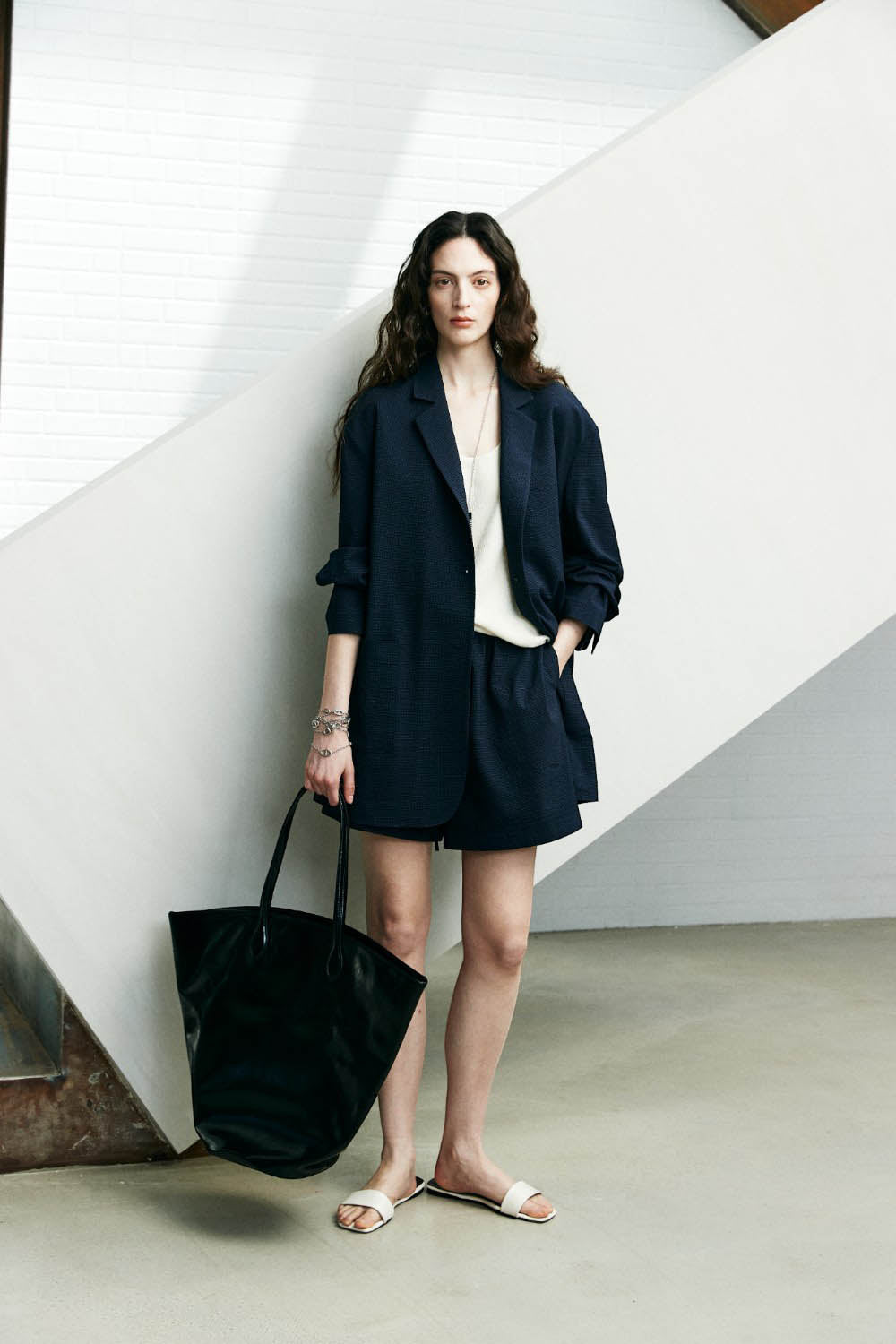 Lightweight Wool-Silk Textured Blazer
