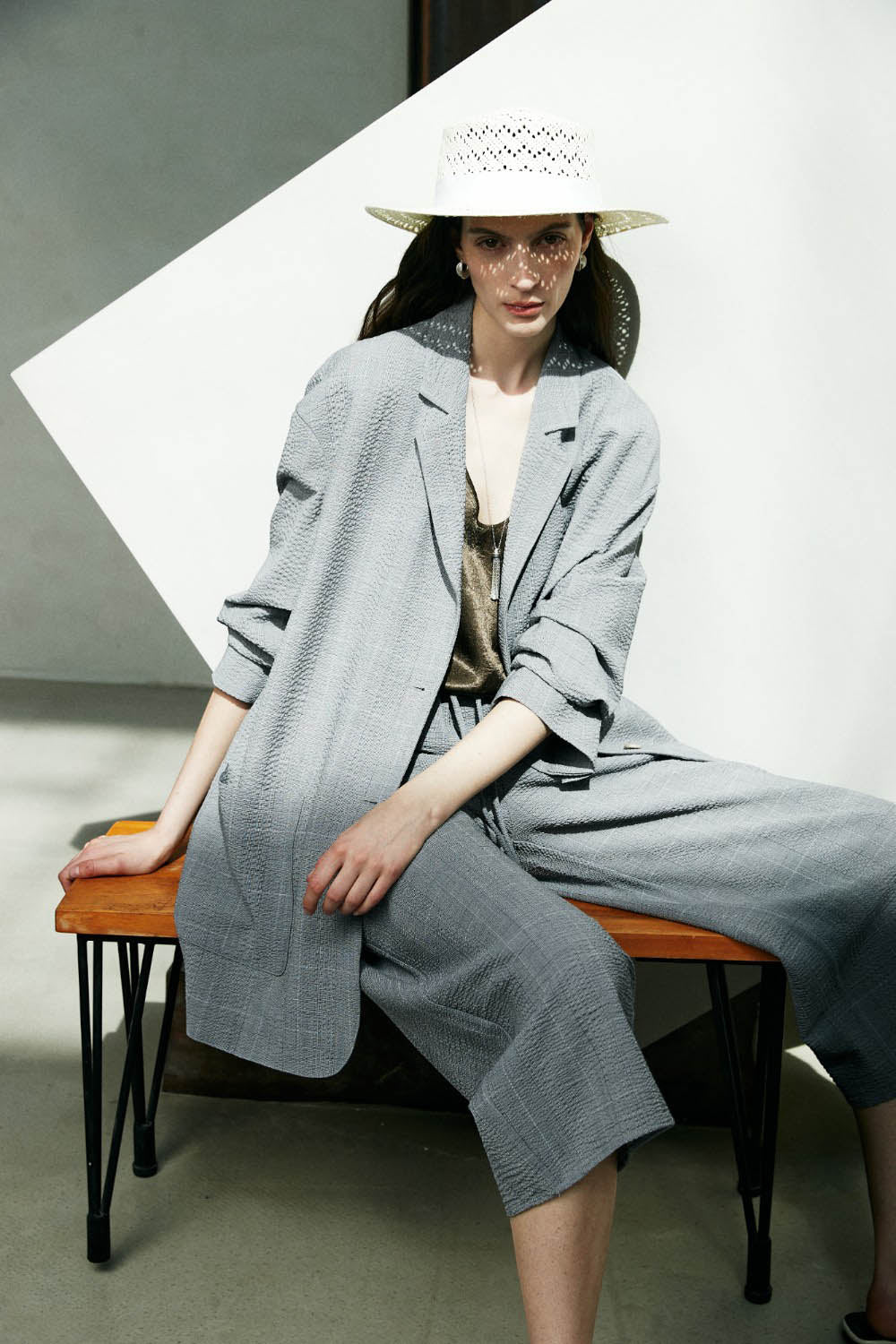 Lightweight Wool-Silk Textured Blazer