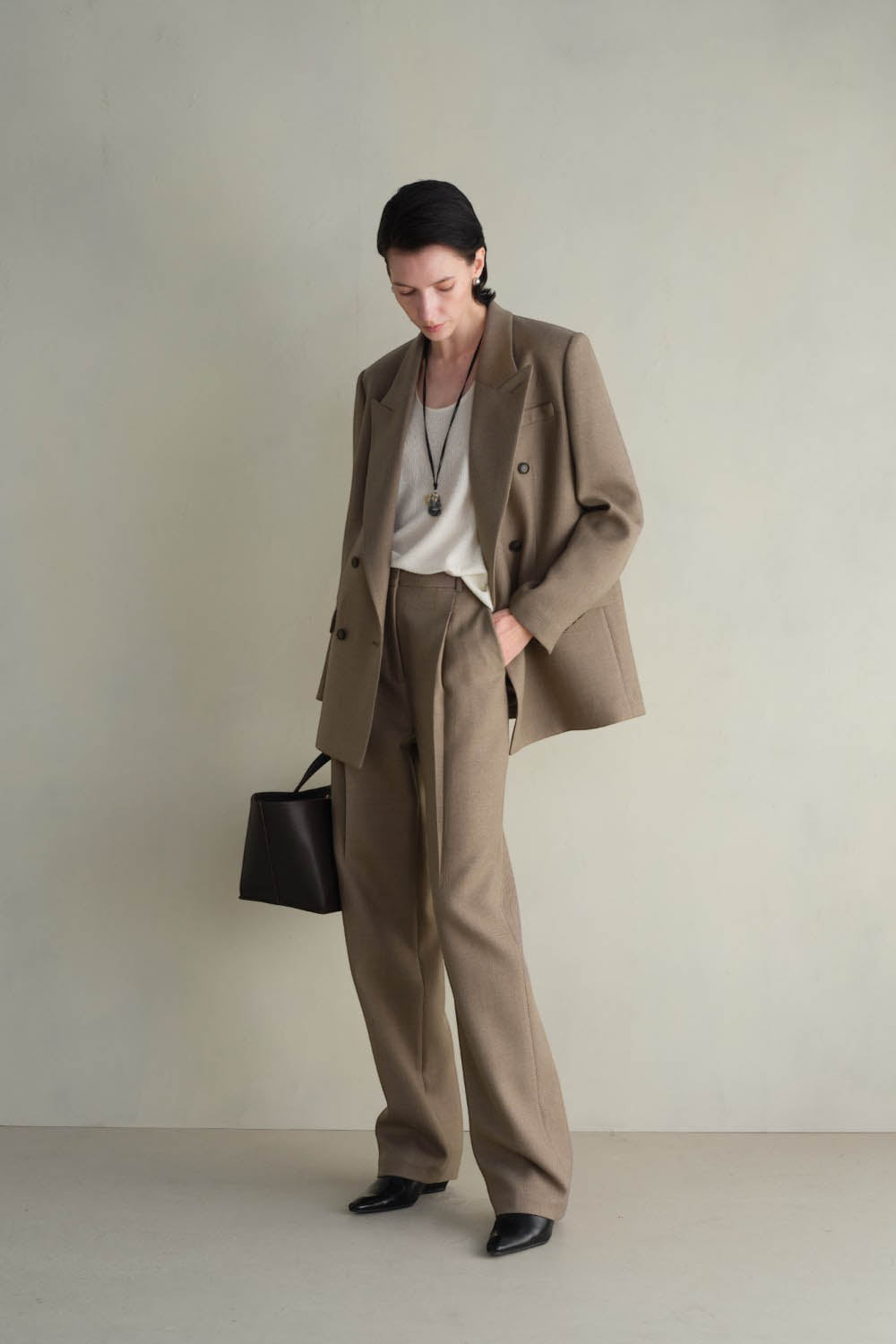 Heritage Twill Draped Straight-Leg Trousers