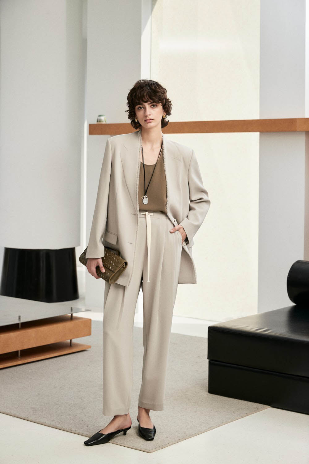 Air-Feel Triacetate Drawstring Relaxed Trousers