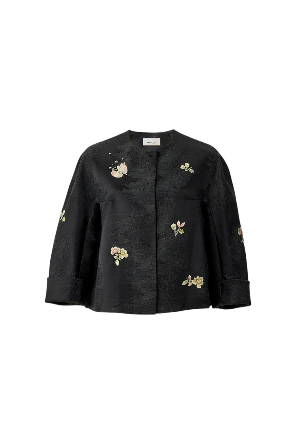 Floral Suzhou Embroidered Textured Cropped Jacket