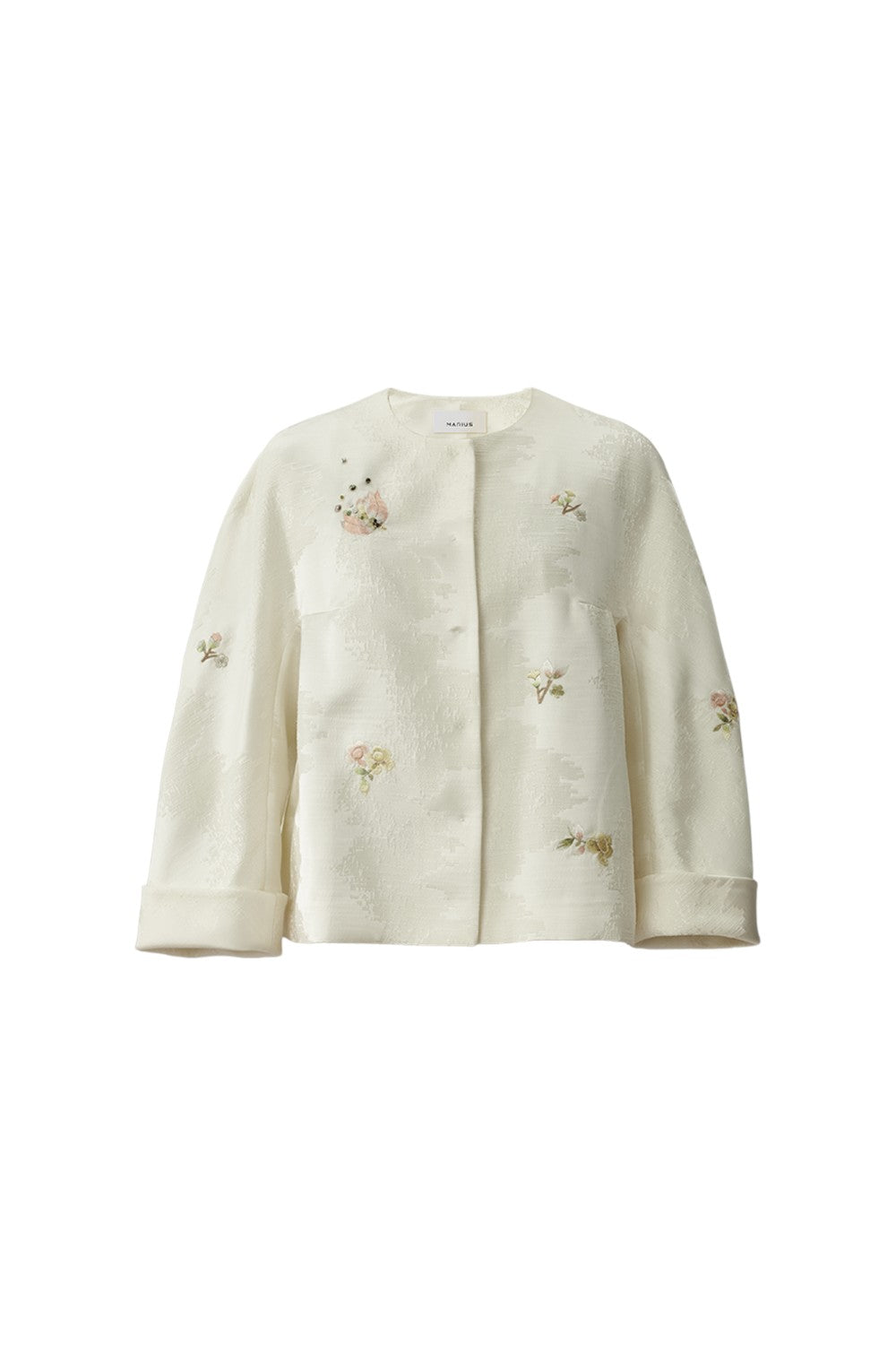 Floral Suzhou Embroidered Textured Cropped Jacket