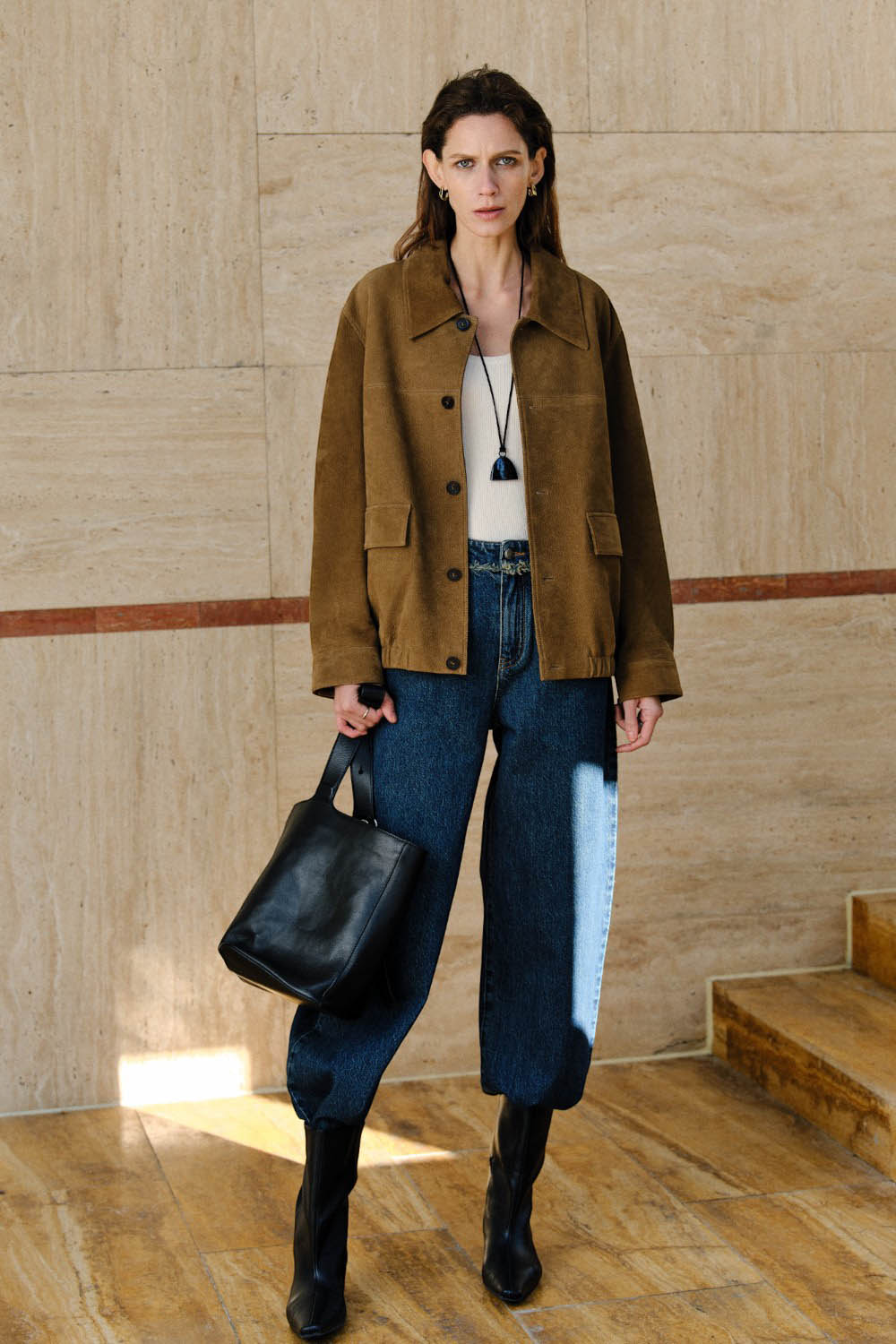 Soft-Structured Lamb Leather Jacket