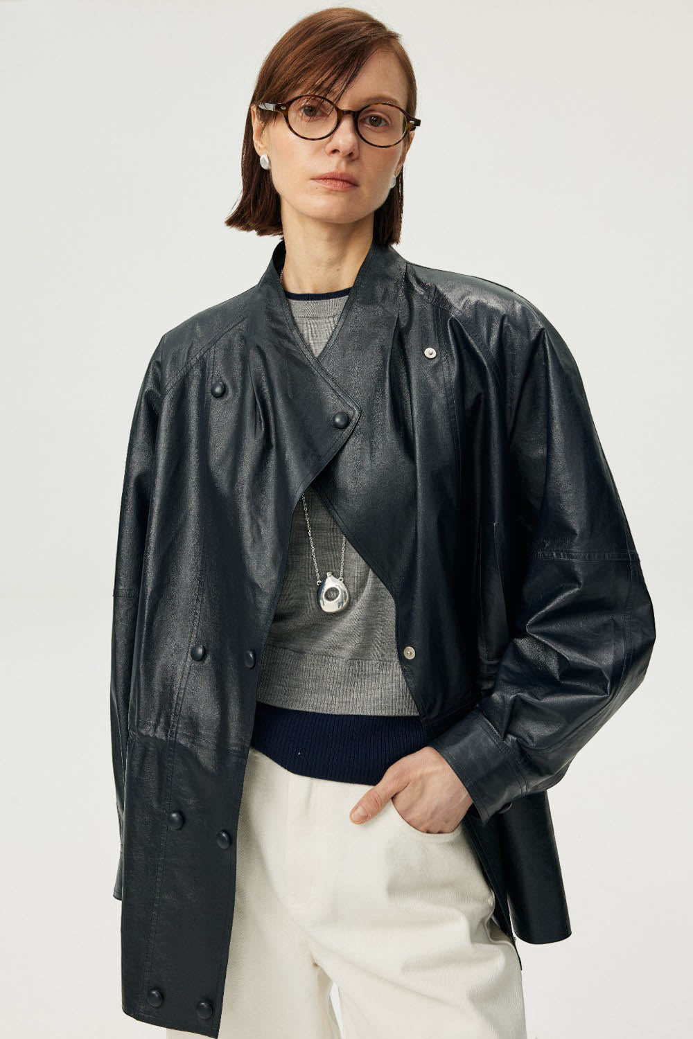 Marius Women's A-Line Leather Jacket