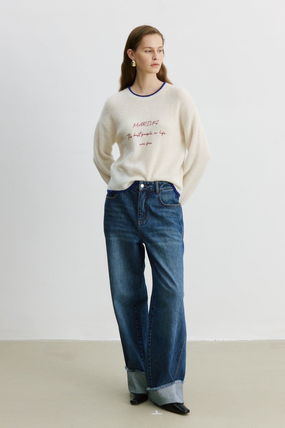Wool-Alpaca Blend Embroidered Sweater